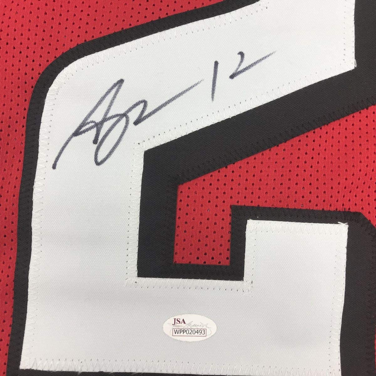 Autographed/Signed Mohamed Sanu Sr Atlanta Red Football Jersey JSA COA - Image 3
