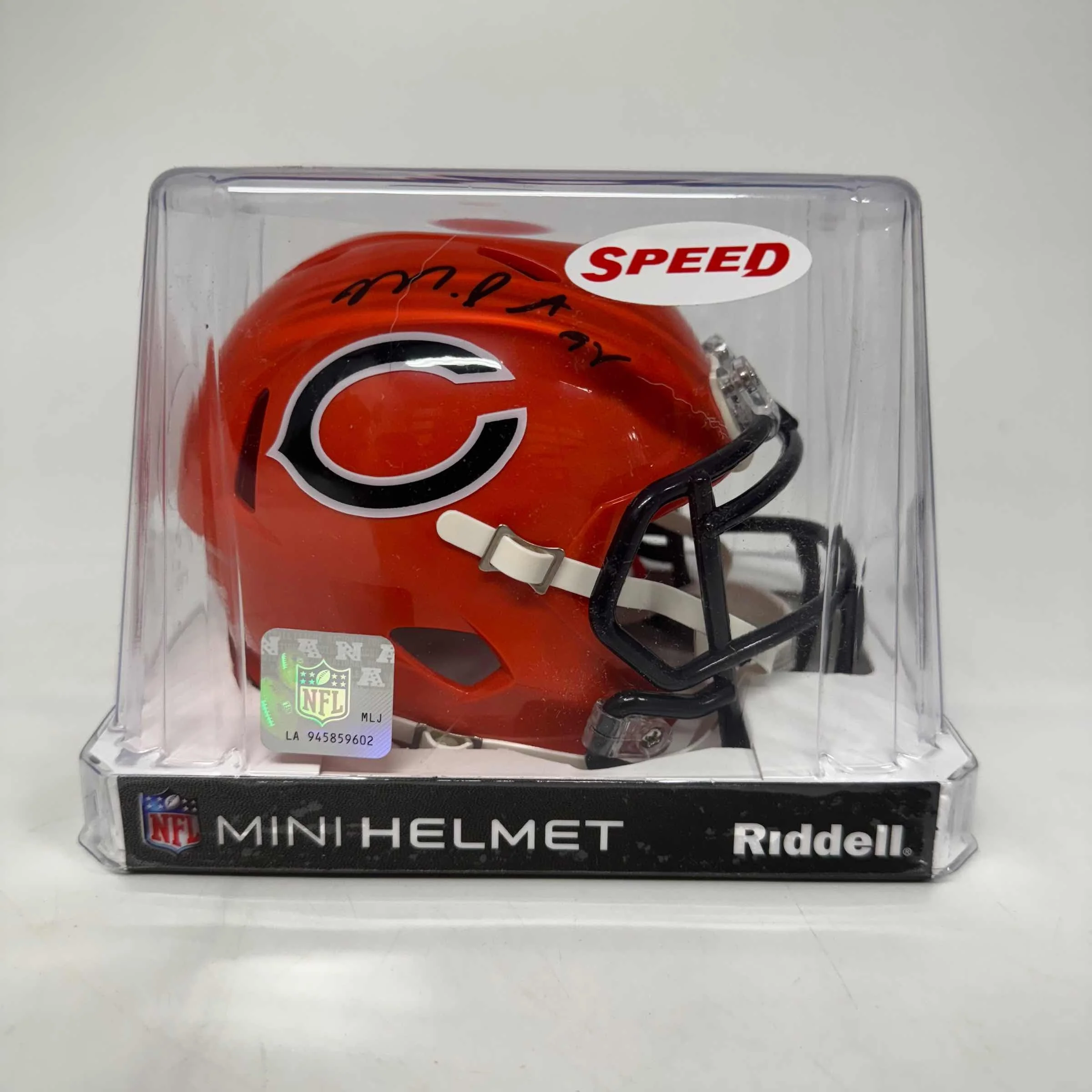 Autographed/Signed Montez Sweat Chicago Bears Orange Alternate Mini Football Helmet Beckett BAS COA - Image 2