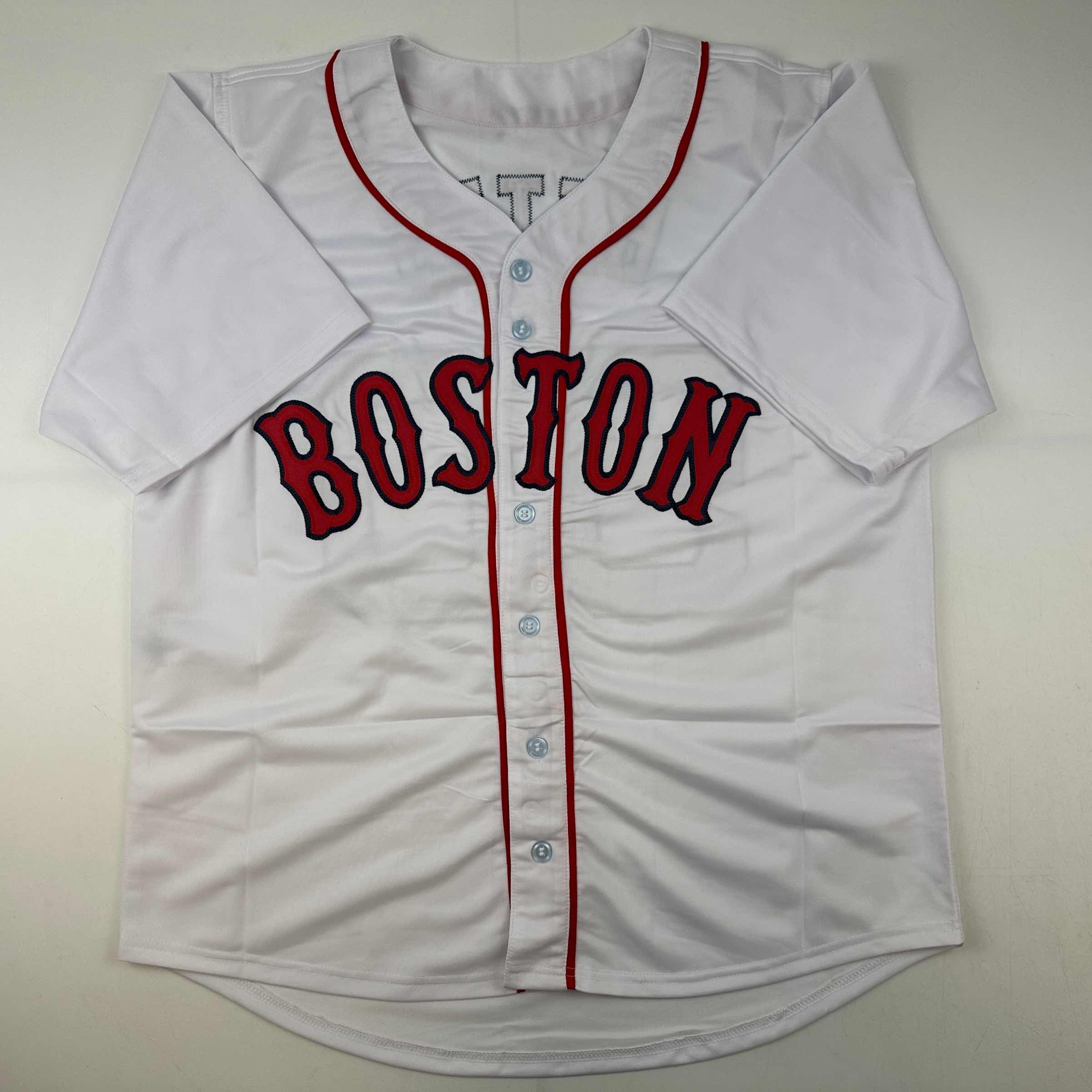 Autographed/Signed Mookie Betts Boston White Baseball Jersey JSA COA - Image 4