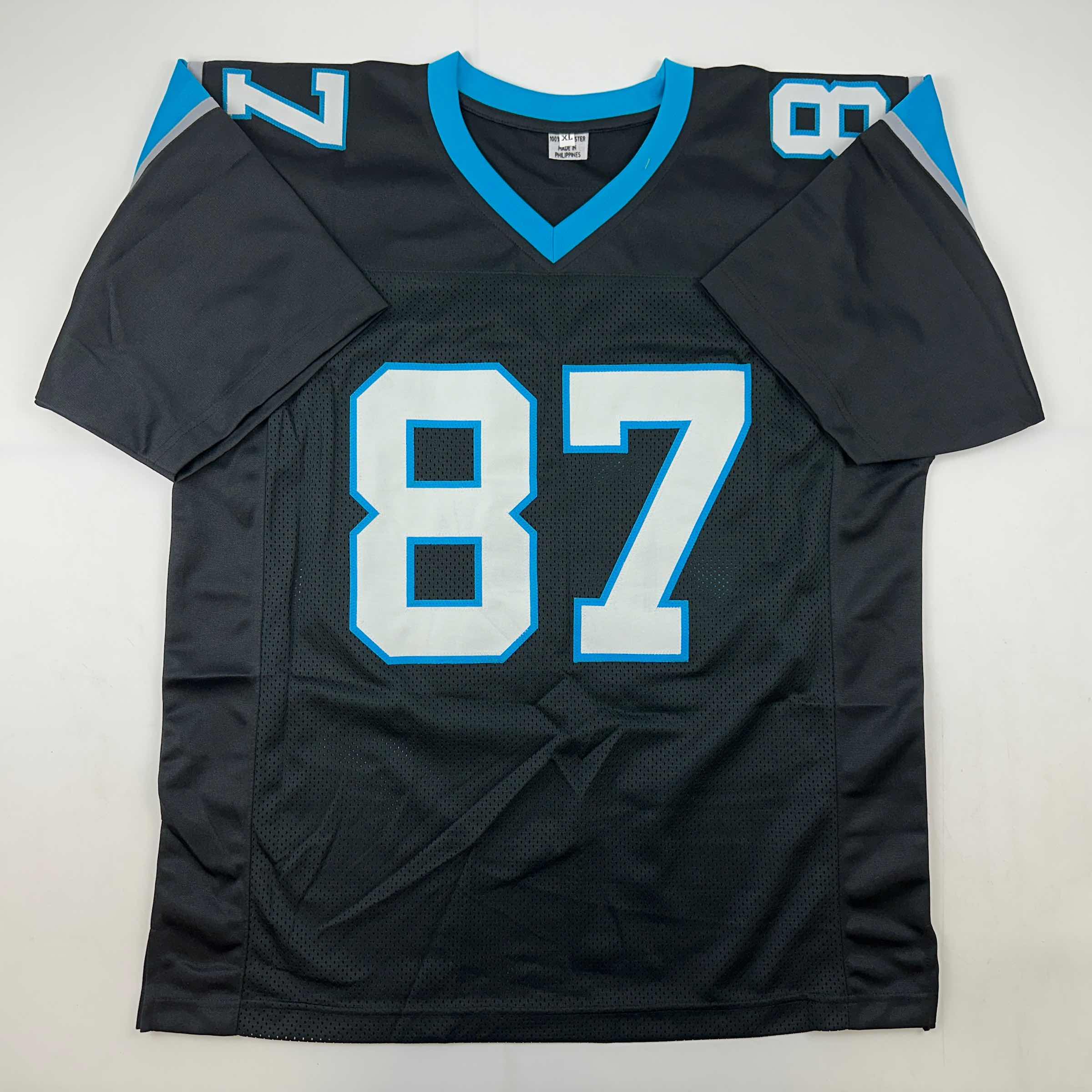 Autographed/Signed Muhsin Muhammad Carolina Black Football Jersey Beckett BAS COA - Image 4