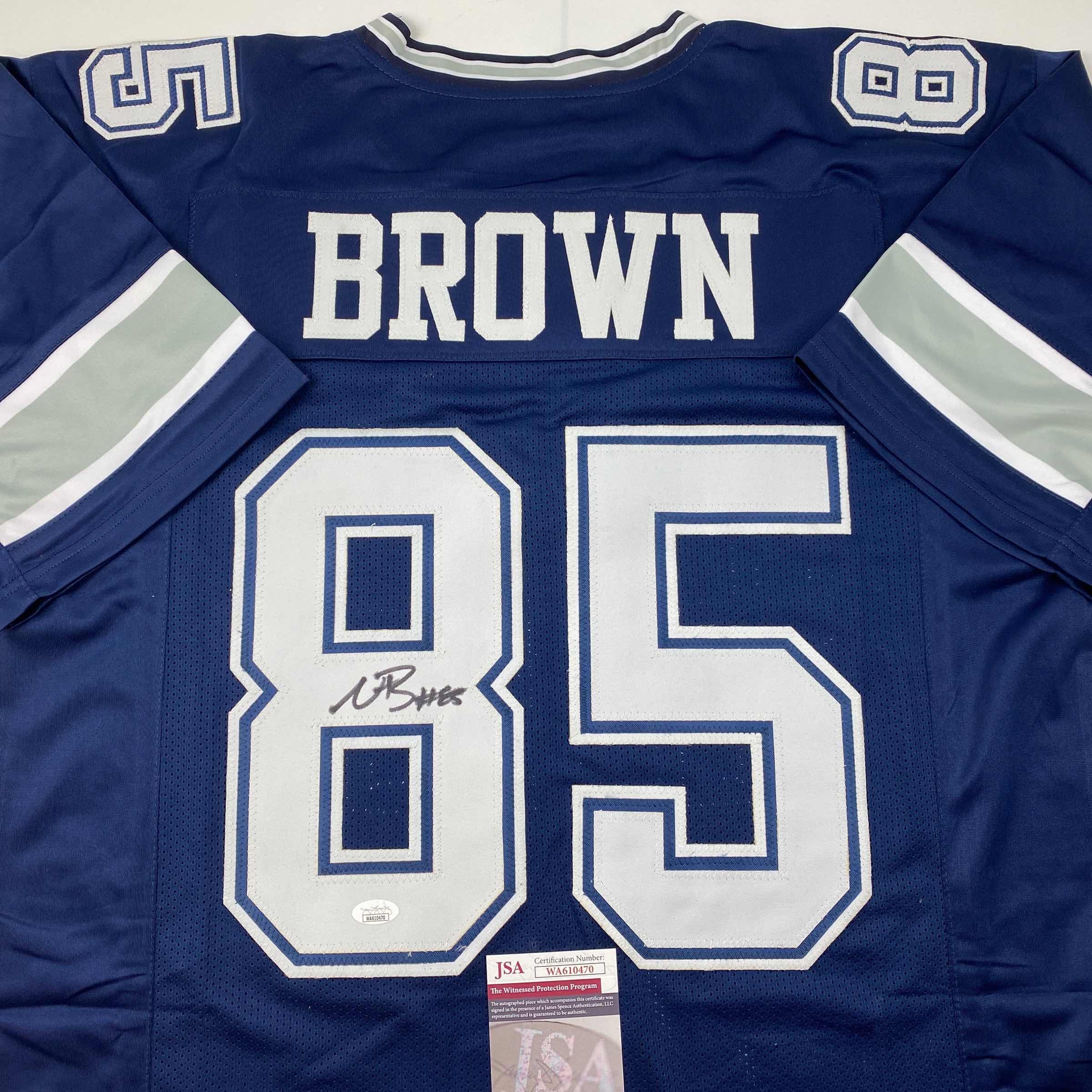 Autographed/Signed Noah Brown Dallas Blue Football Jersey JSA COA - Image 2