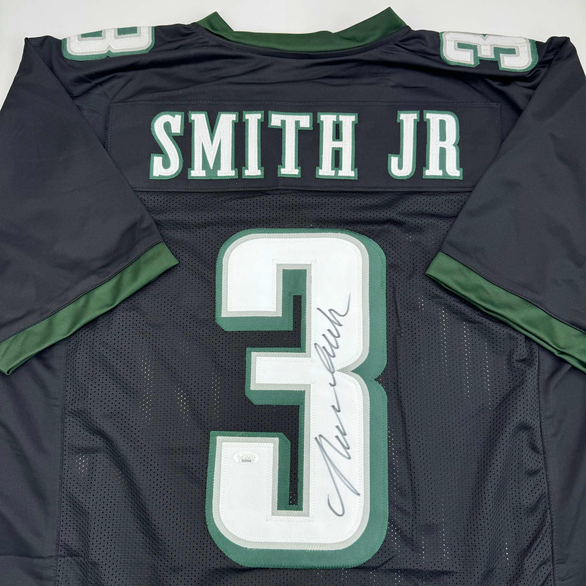 Autographed/Signed Nolan Smith Jr. Philadelphia Black Football Jersey JSA COA - Image 2
