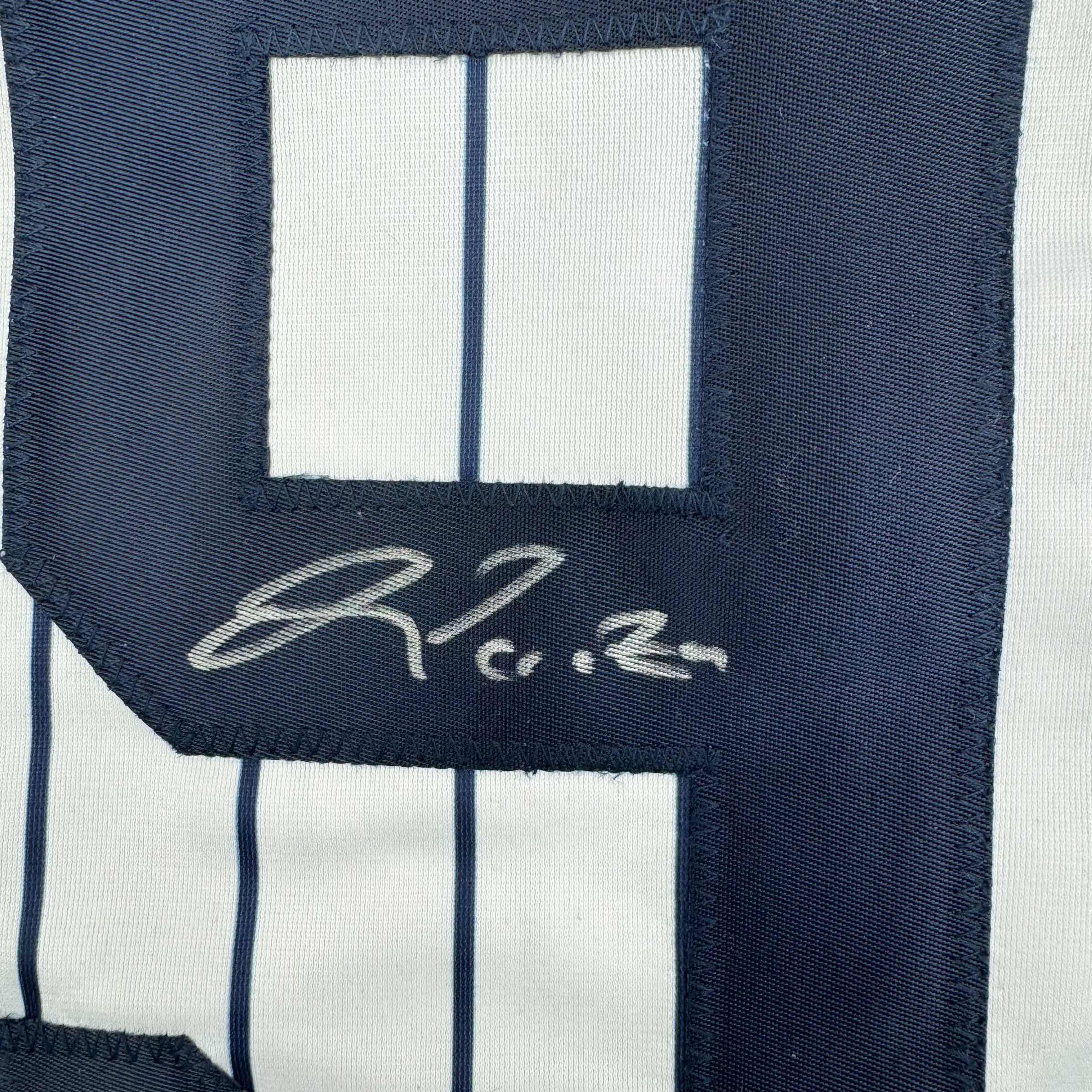 Autographed/Signed Oswald Peraza New York Pinstripe Baseball Jersey JSA COA - Image 3