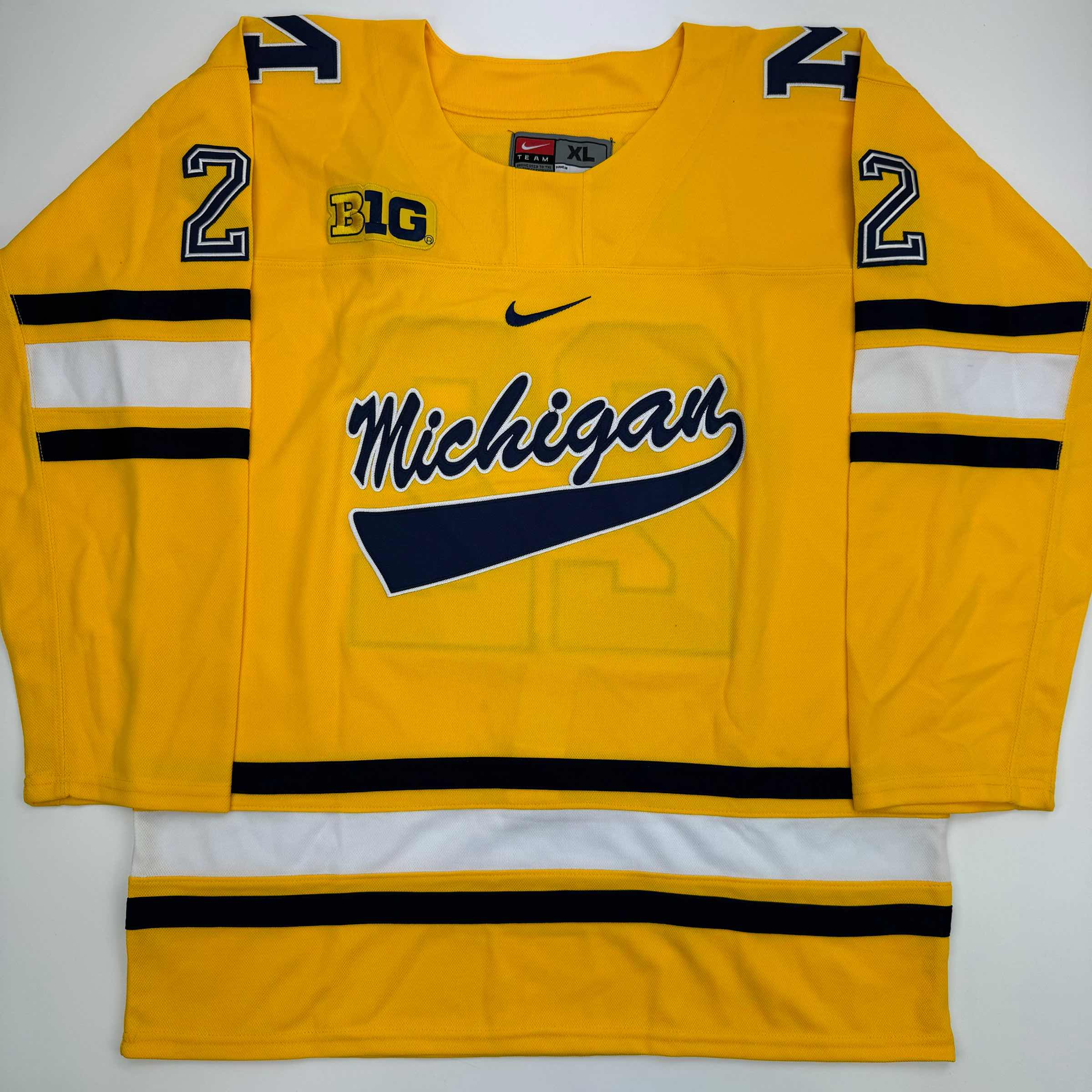 Autographed/Signed Owen Power Michigan Yellow College Hockey Jersey JSA COA - Image 4