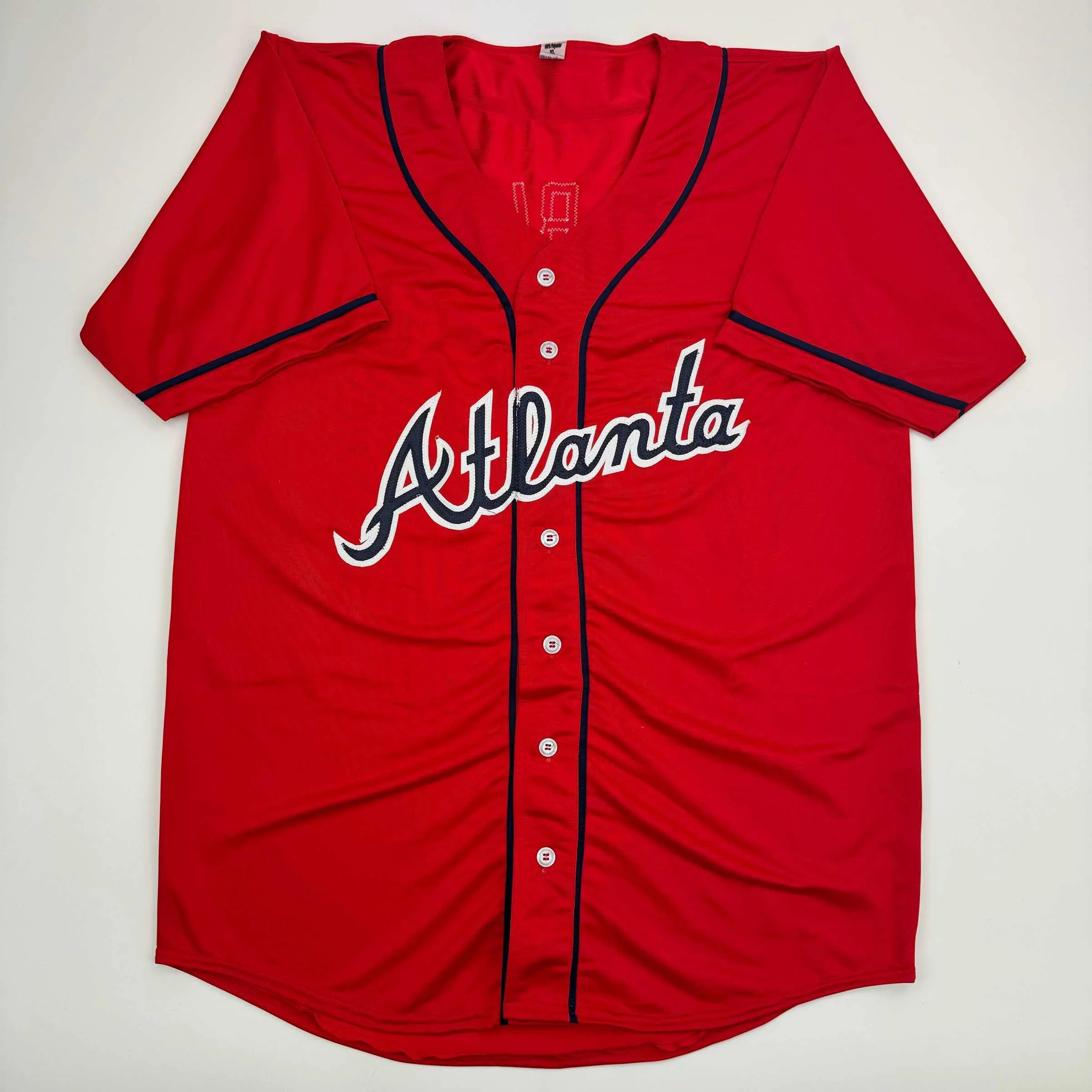 Autographed/Signed Ozzie Albies Atlanta Red Baseball Jersey JSA COA - Image 4