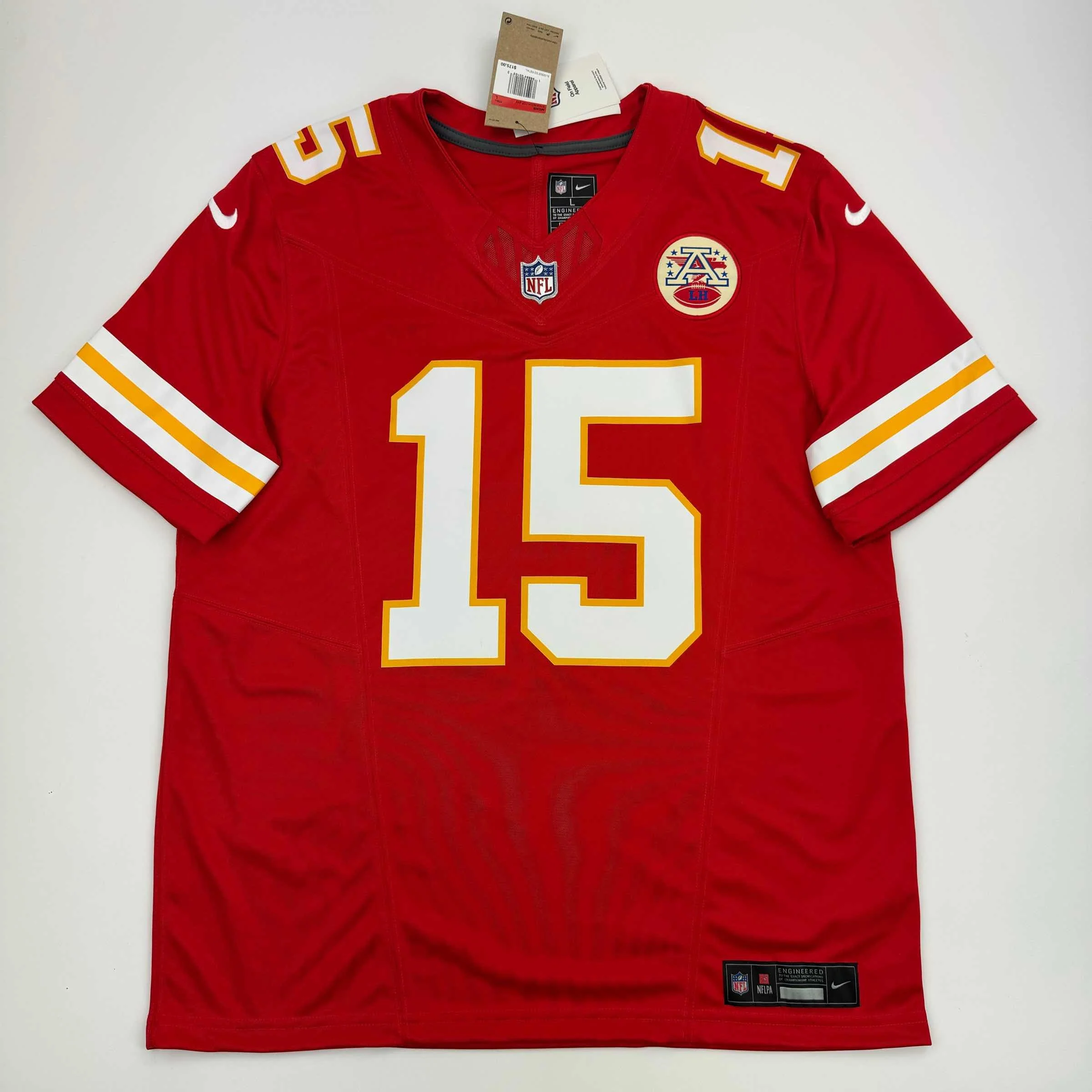 Autographed/Signed Patrick Mahomes Kansas City Chiefs Red Authentic Nike Game Football Jersey Fanatics COA - Image 4