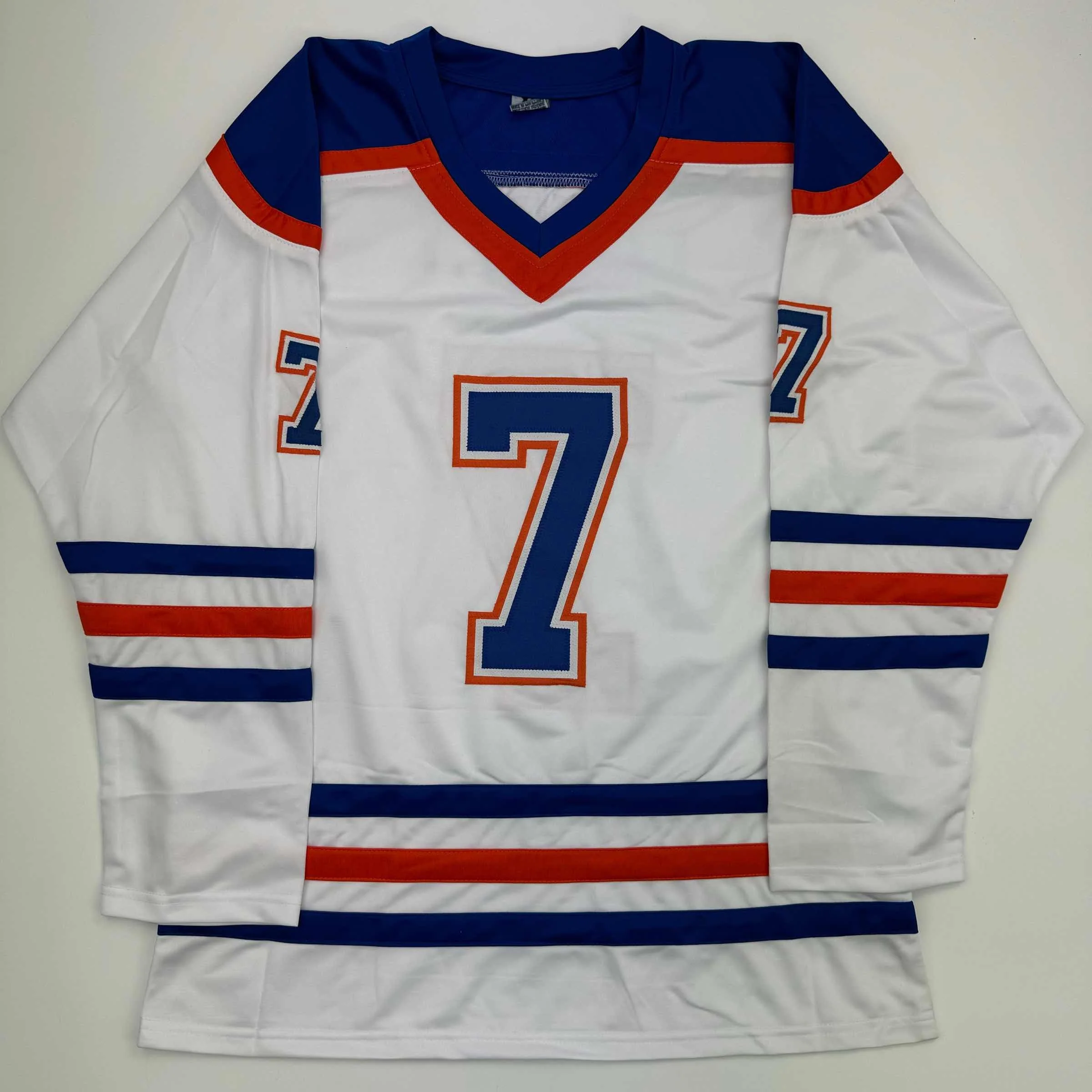 Autographed/Signed Paul Coffey Edmonton White Hockey Jersey JSA COA - Image 4