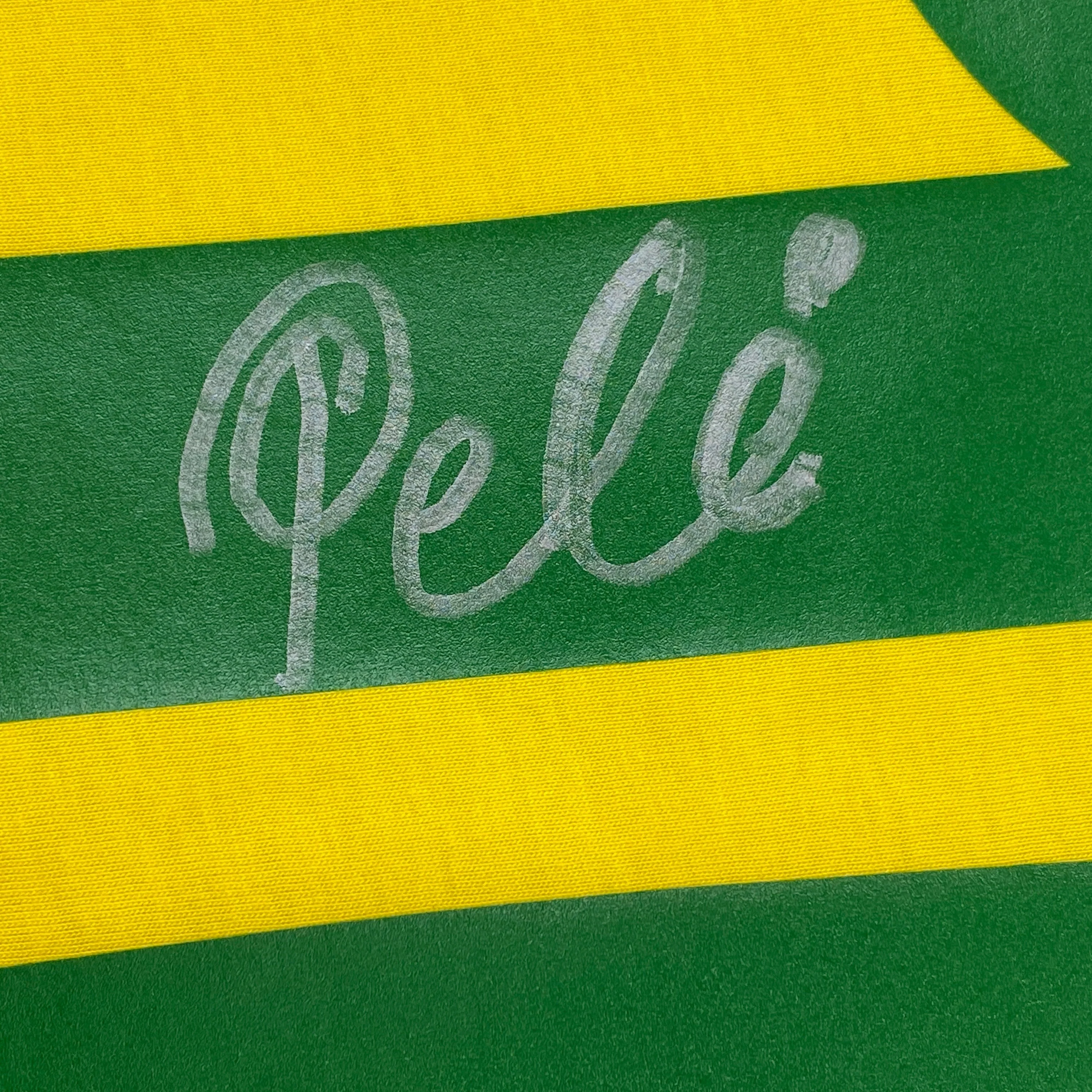 Autographed/Signed Pele Brazil Yellow Soccer Futbol Jersey Beckett BAS COA Auto #2 - Image 3