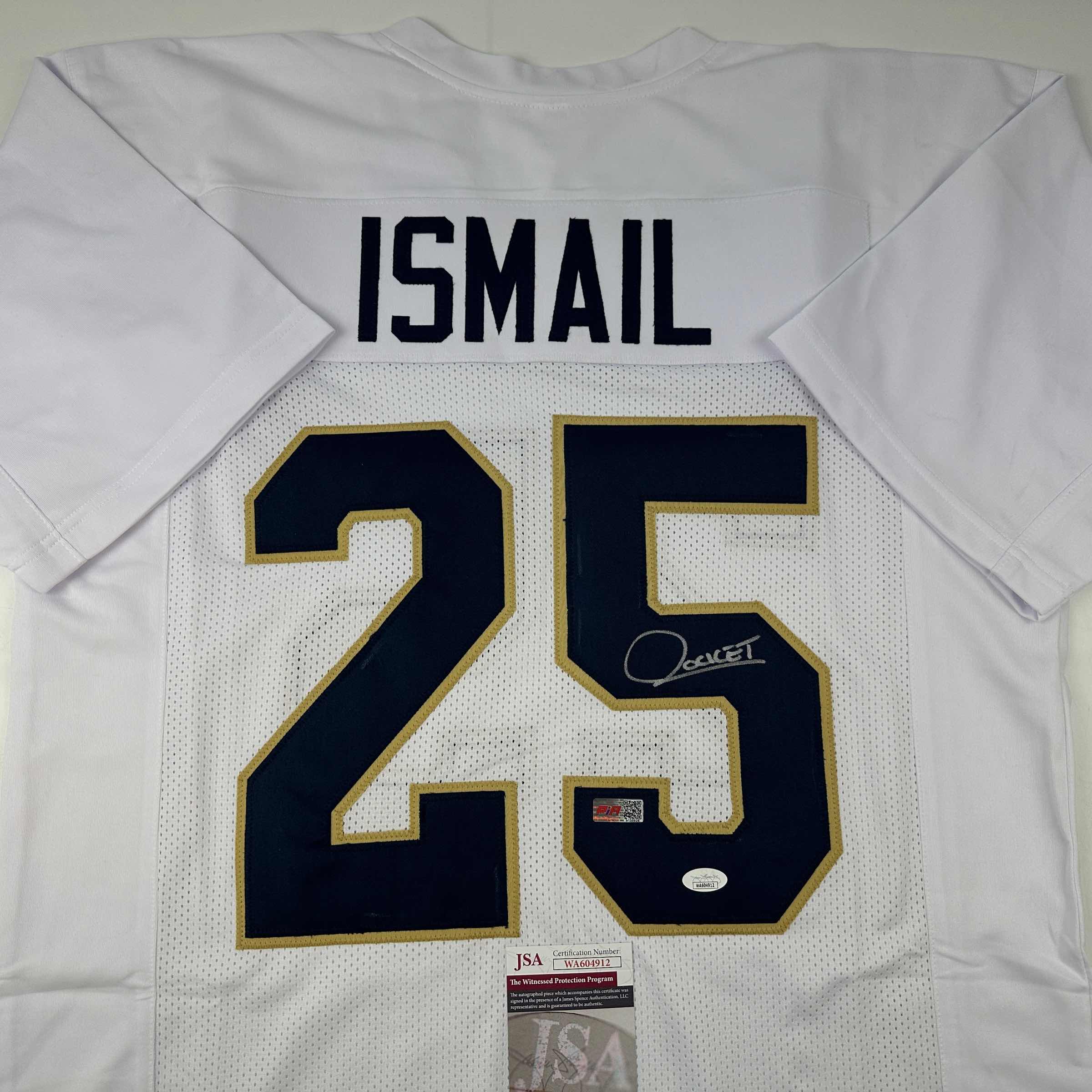 Autographed/Signed Raghib Ismail Rocket Notre Dame White College Football Jersey JSA COA - Image 2