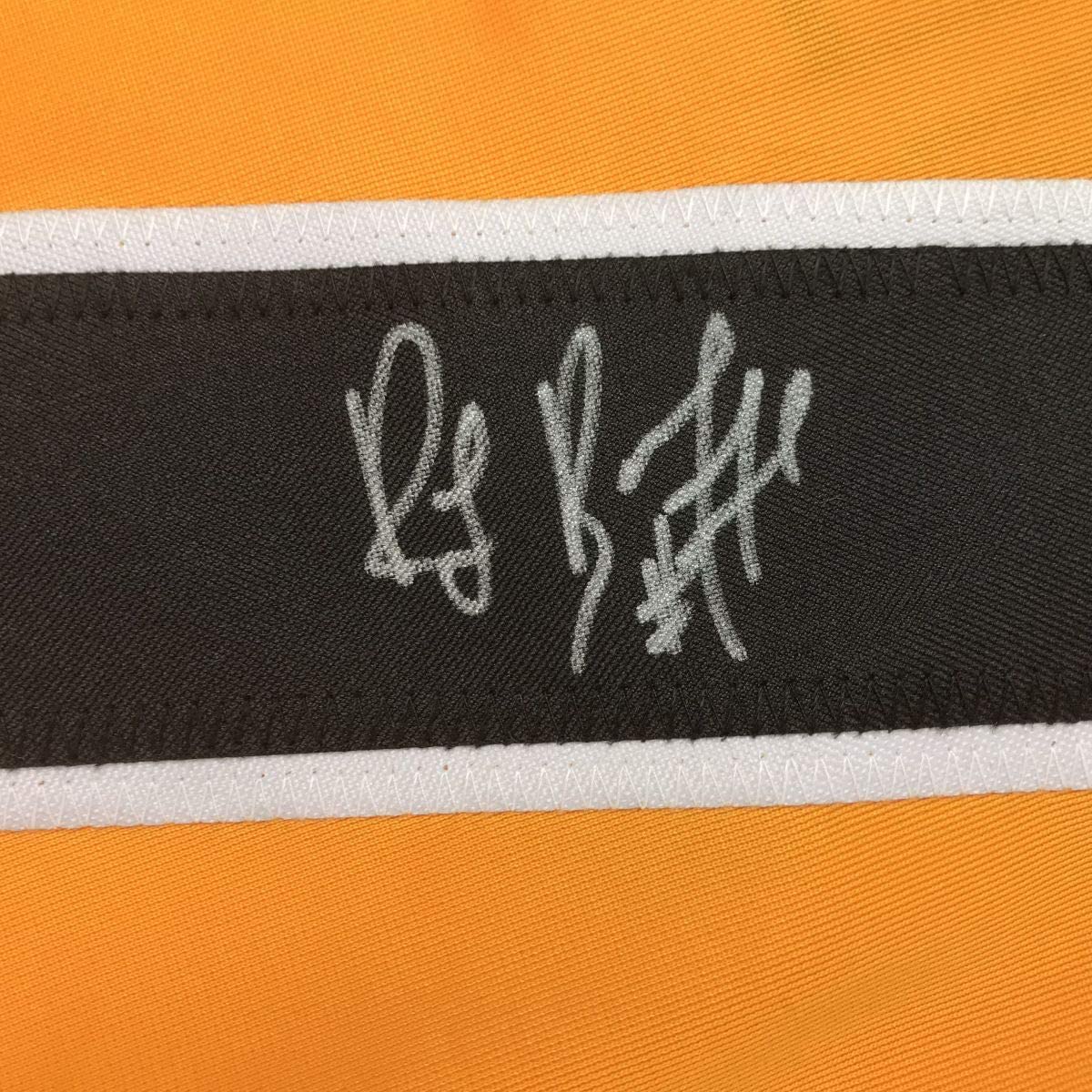 Autographed/Signed Ray Bourque Boston Yellow Hockey Jersey JSA COA - Image 3