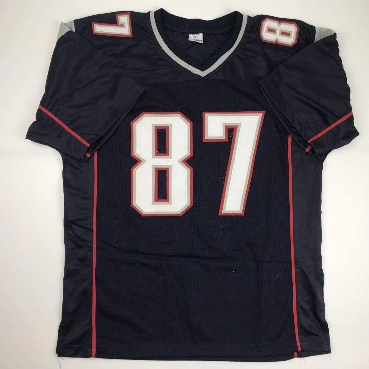 Autographed/Signed Rob Gronkowski New England Blue Football Jersey Beckett BAS COA - Image 4