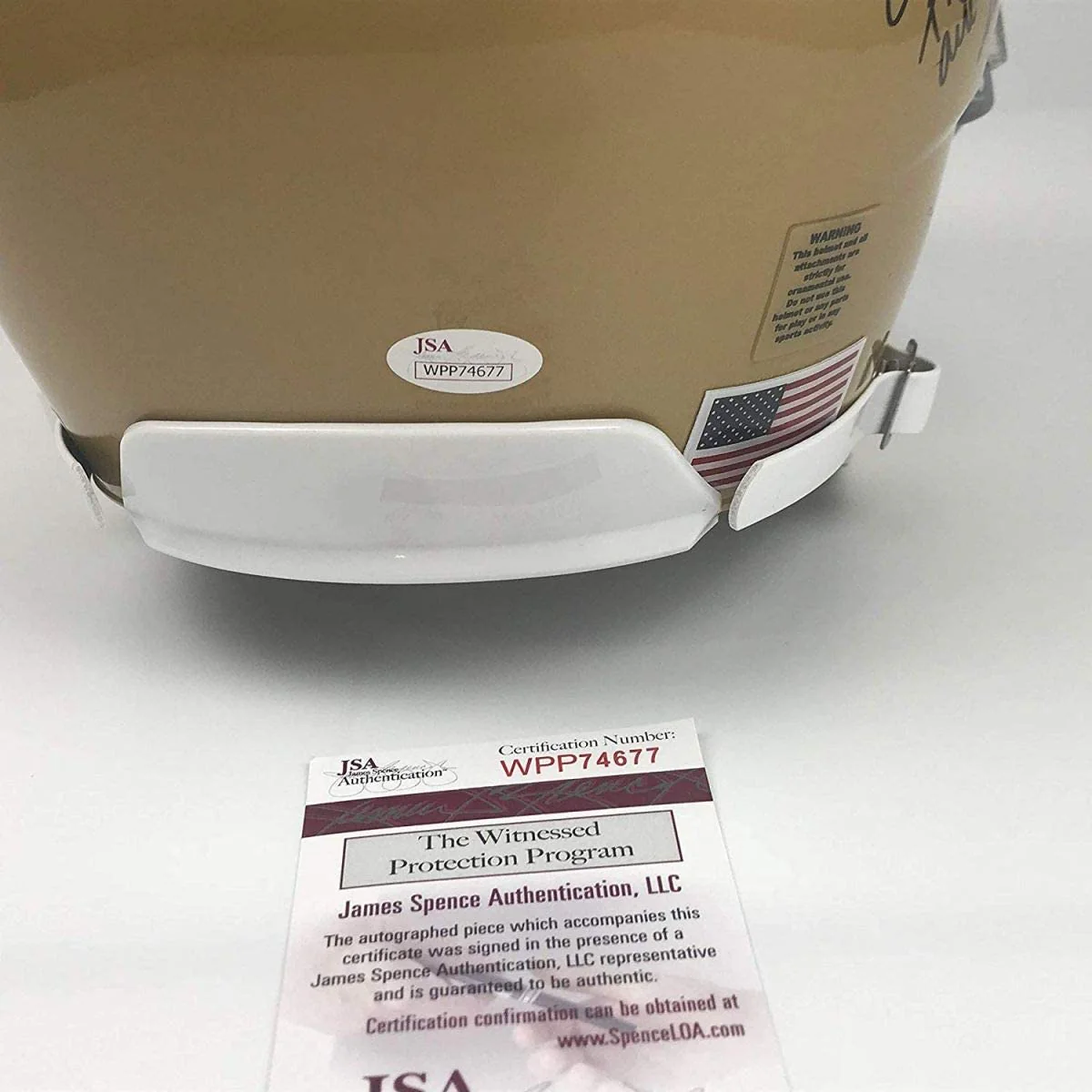 Autographed/Signed Rudy Ruettiger Full Speech Notre Dame Irish Full Size FS F/S Replica College Football Helmet JSA COA - Image 3