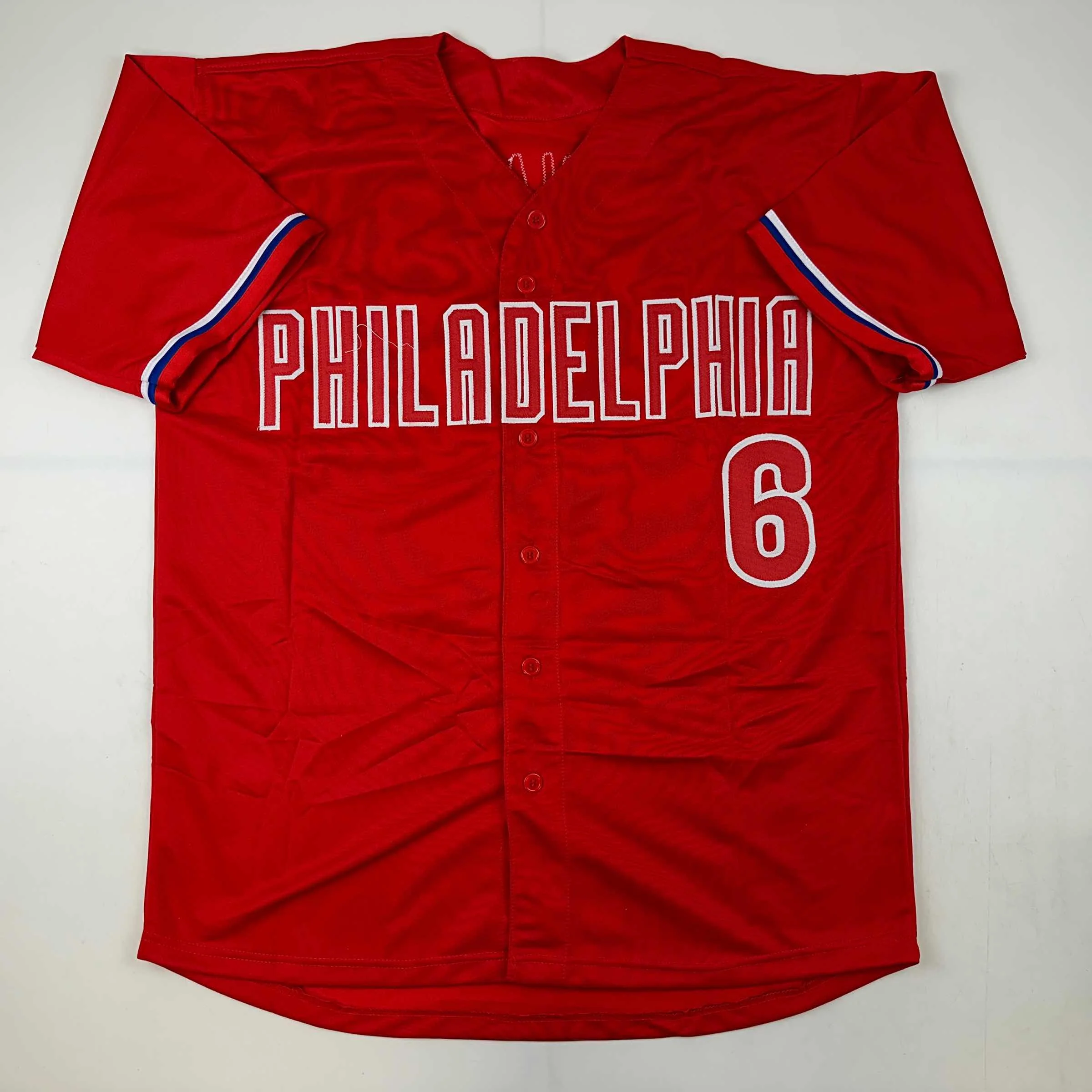 Autographed/Signed Ryan Howard Philadelphia Red Baseball Jersey JSA COA - Image 4