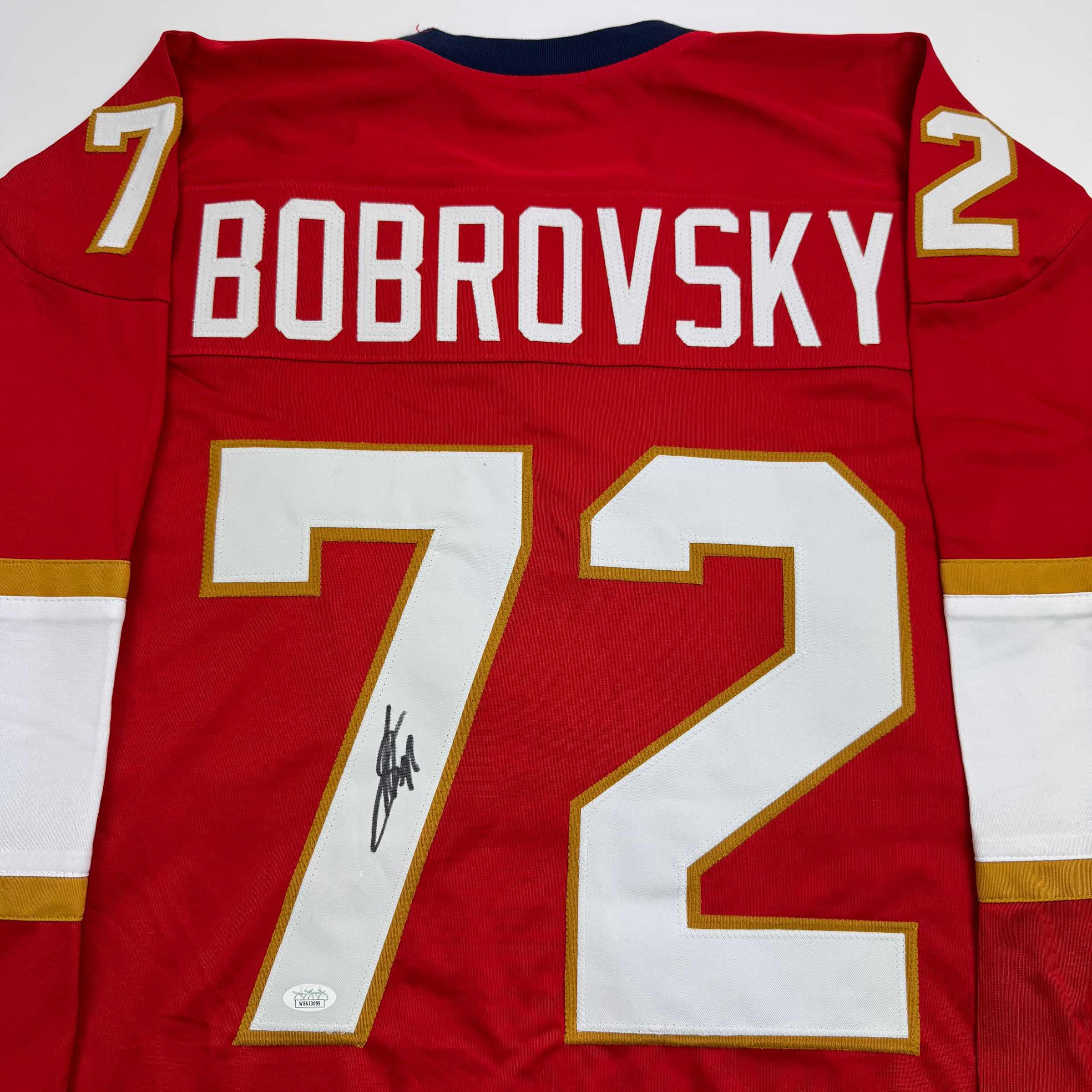 Autographed/Signed Sergei Bobrovsky Florida Red Hockey Jersey JSA COA - Image 2
