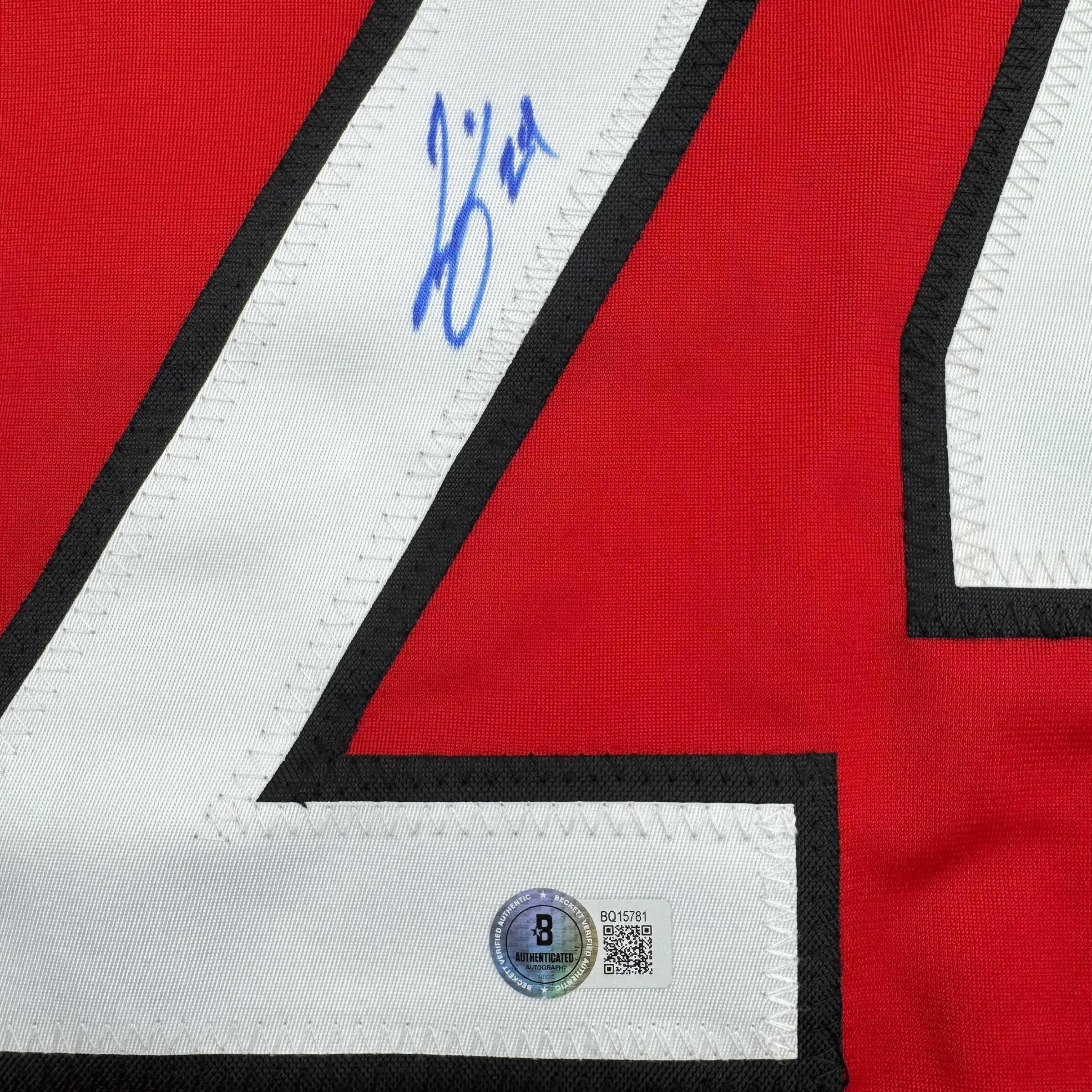 Autographed/Signed Seth Jarvis Carolina Red Hockey Jersey Beckett BAS COA - Image 3