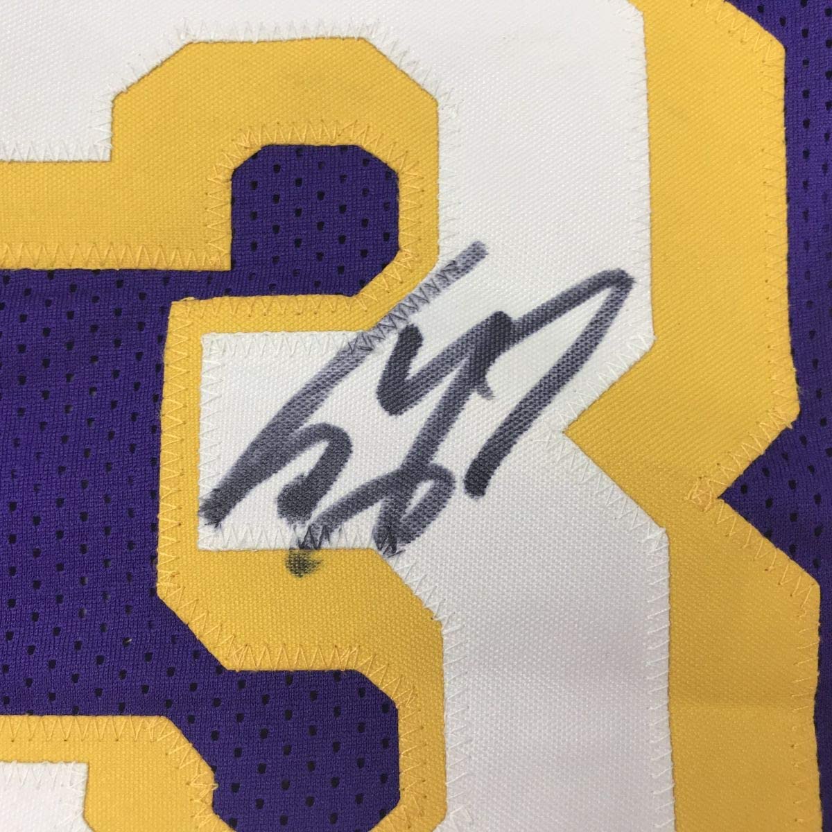 Autographed/Signed Shaquille Shaq O'Neal Los Angeles LA Purple Basketball Jersey Beckett BAS COA - Image 3