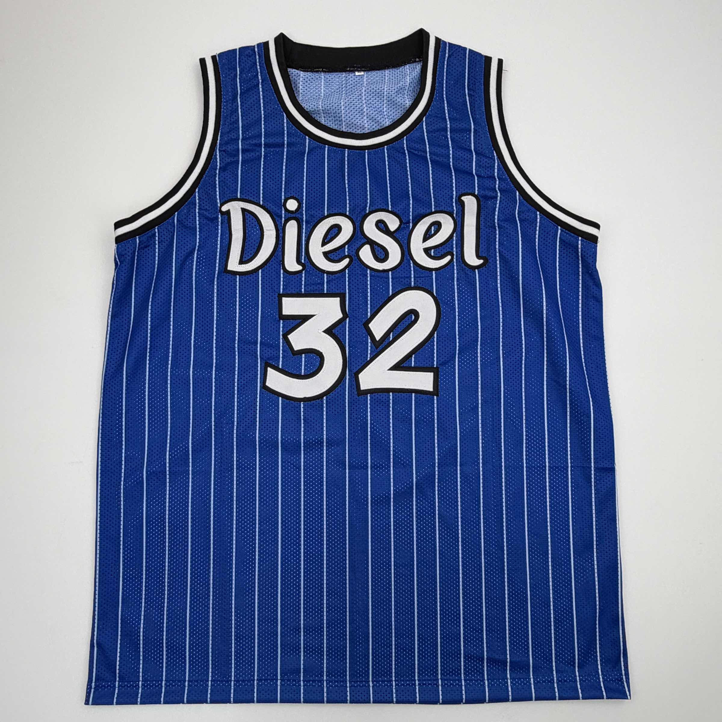 Autographed/Signed Shaquille Shaq O'Neal Orlando Blue Pinstripe Basketball Jersey PSA/DNA COA - Image 4