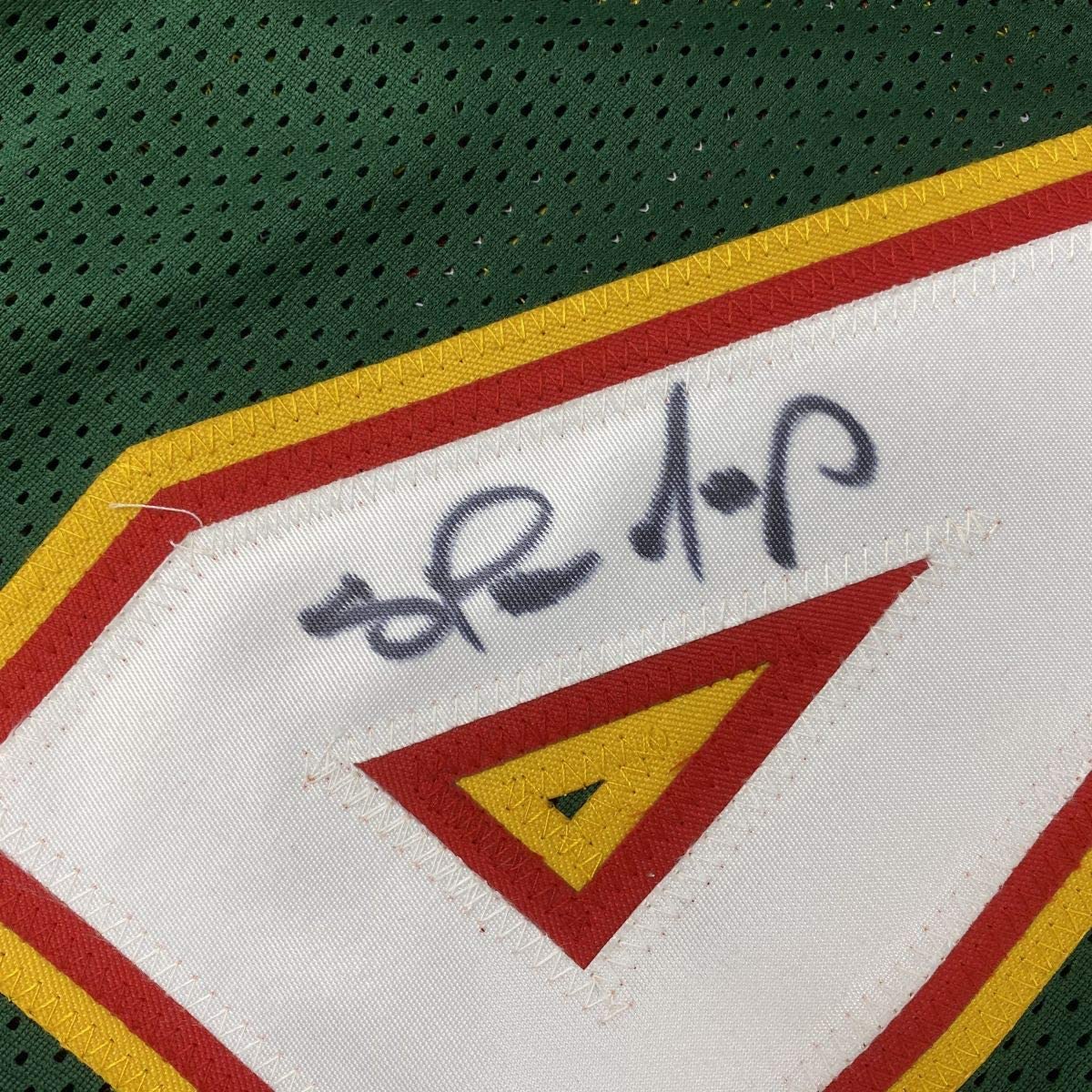 Autographed/Signed Shawn Kemp Seattle Dark Green Basketball Jersey PSA/DNA COA - Image 3