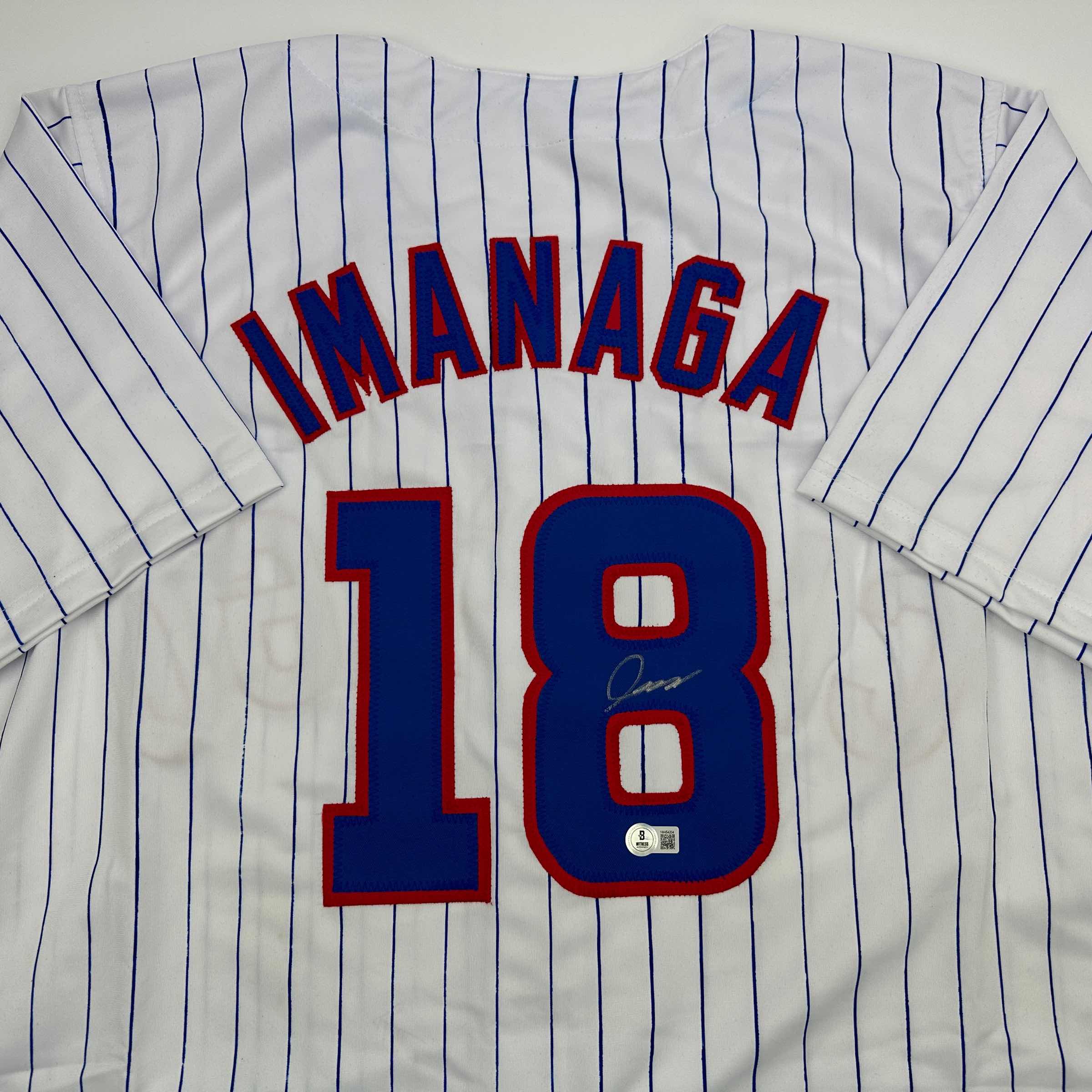 Autographed/Signed Shota Imanaga Chicago Pinstripe Baseball Jersey Beckett BAS COA - Image 2