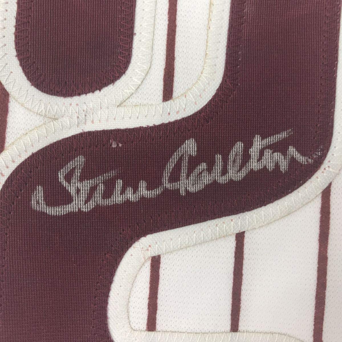 Autographed/Signed Steve Carlton Philadelphia Pinstripe Baseball Jersey JSA COA - Image 3
