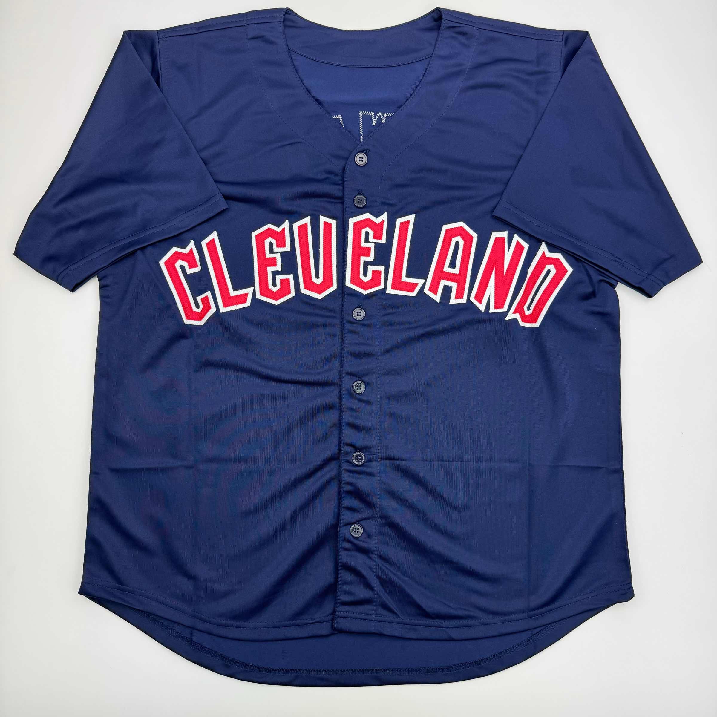 Autographed/Signed Steven Kwan Cleveland Blue Baseball Jersey JSA COA - Image 4