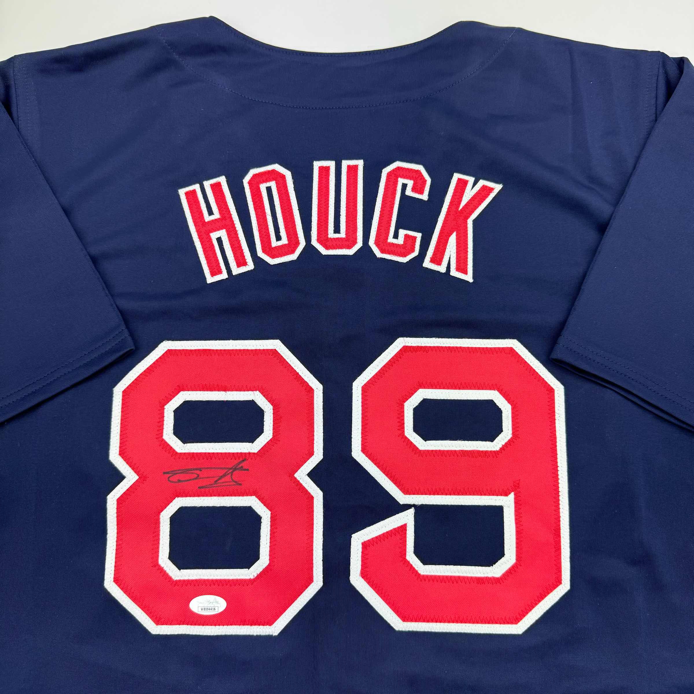 Autographed/Signed Tanner Houck Boston Blue Baseball Jersey JSA COA - Image 2