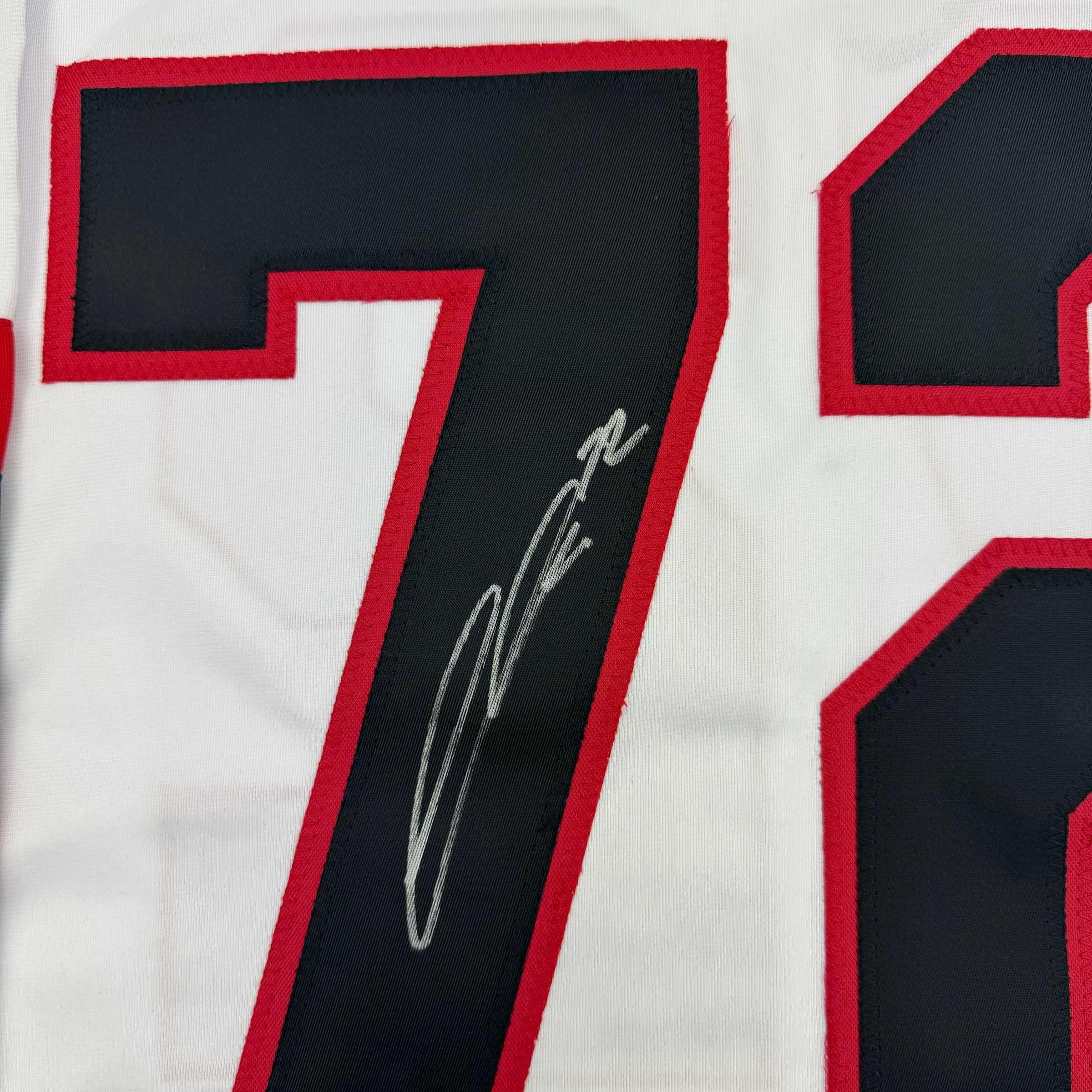 Autographed/Signed Thomas Chabot Ottawa White Hockey Jersey JSA COA - Image 3