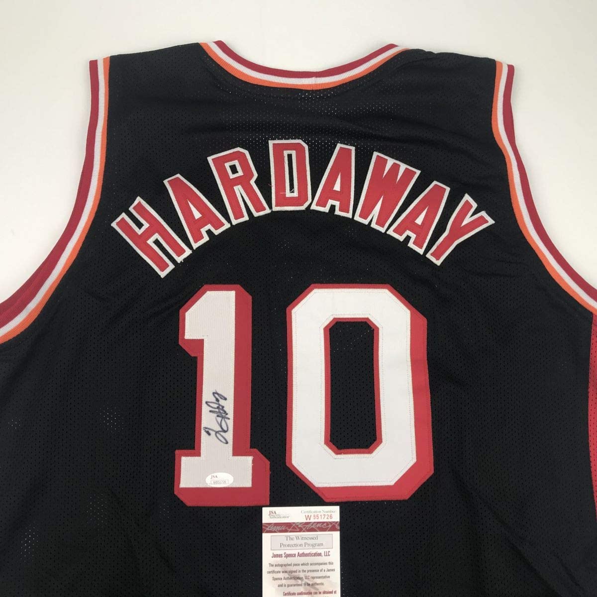 Autographed/Signed Tim Hardaway Miami Black Basketball Jersey JSA COA - Image 2