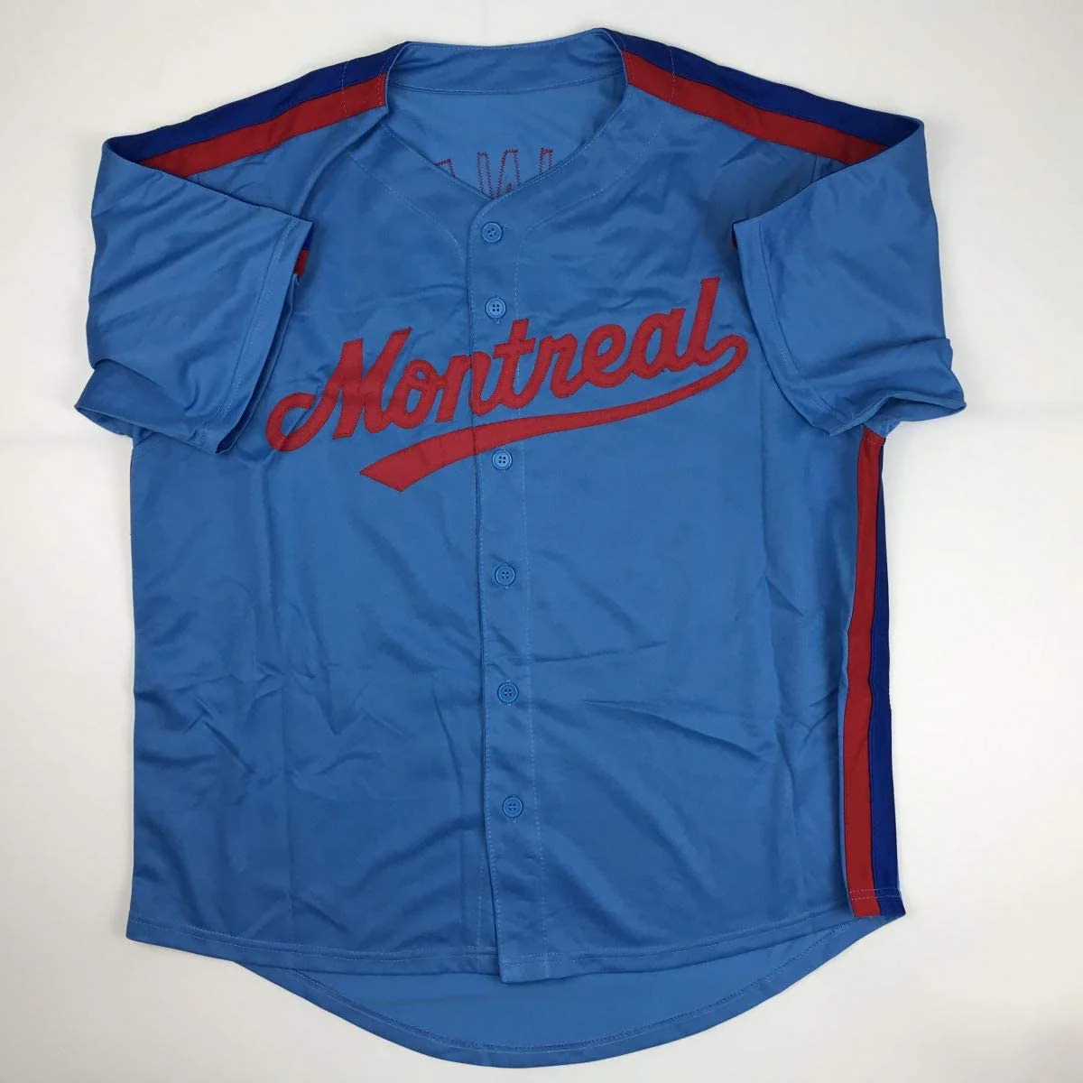 Autographed/Signed Tim Raines Montreal Blue Baseball Jersey JSA COA - Image 4