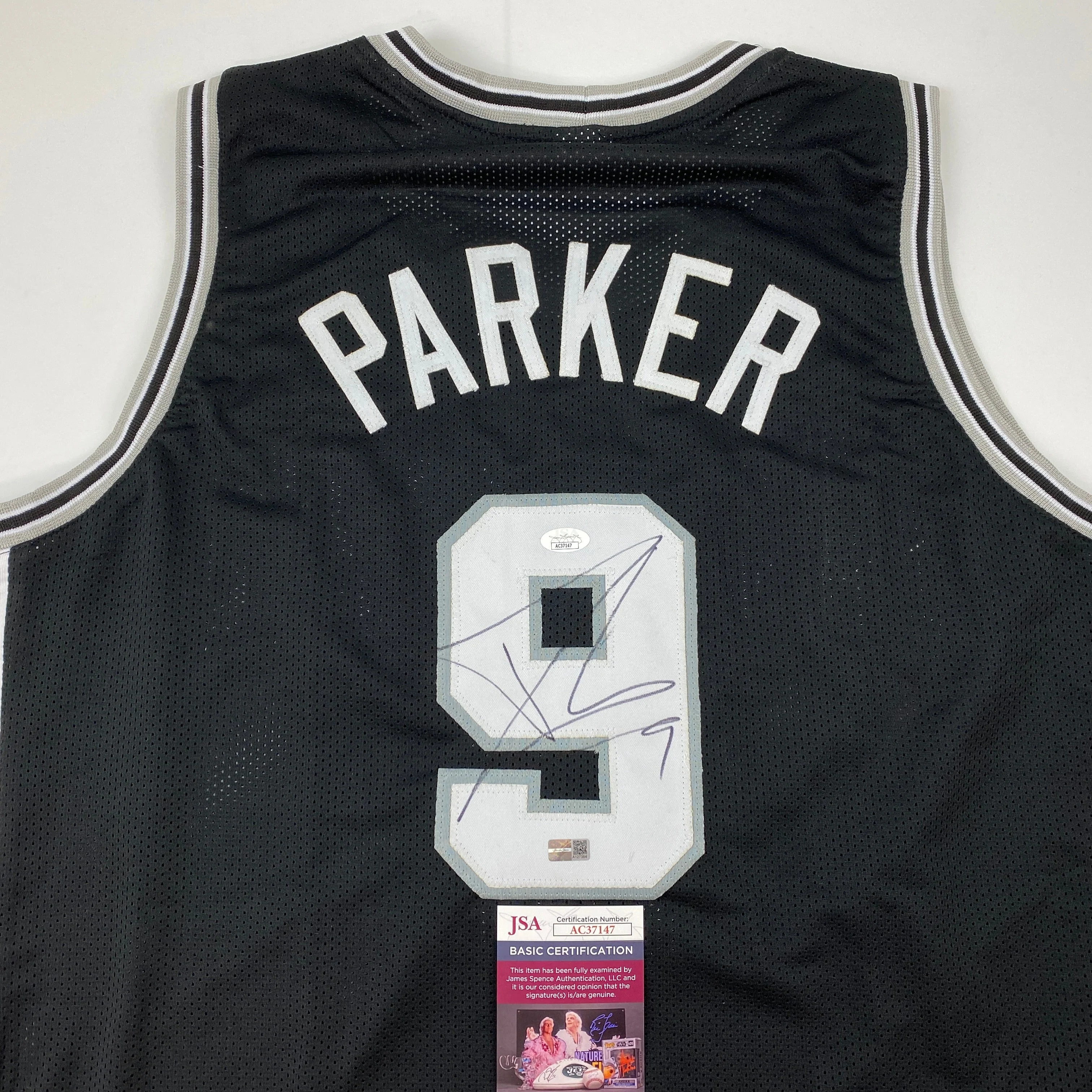 Autographed/Signed Tony Parker San Antonio Black Basketball Jersey JSA COA - Image 2