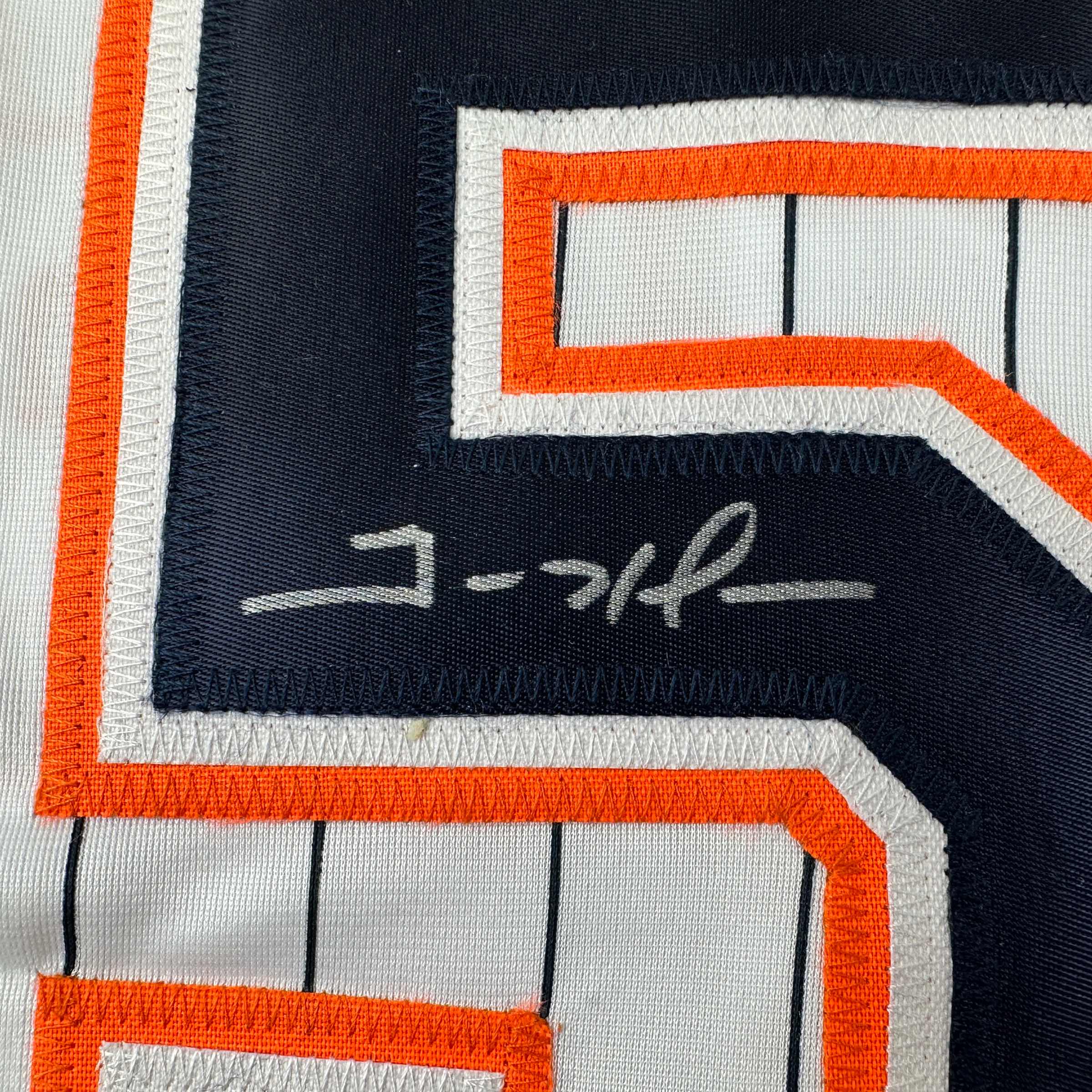 Autographed/Signed Trevor Hoffman San Diego Pinstripe Baseball Jersey Beckett BAS COA - Image 3