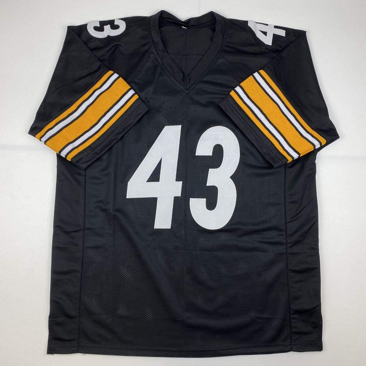 Autographed/Signed Troy Polamalu Pittsburgh Black Football Jersey JSA COA - Image 4