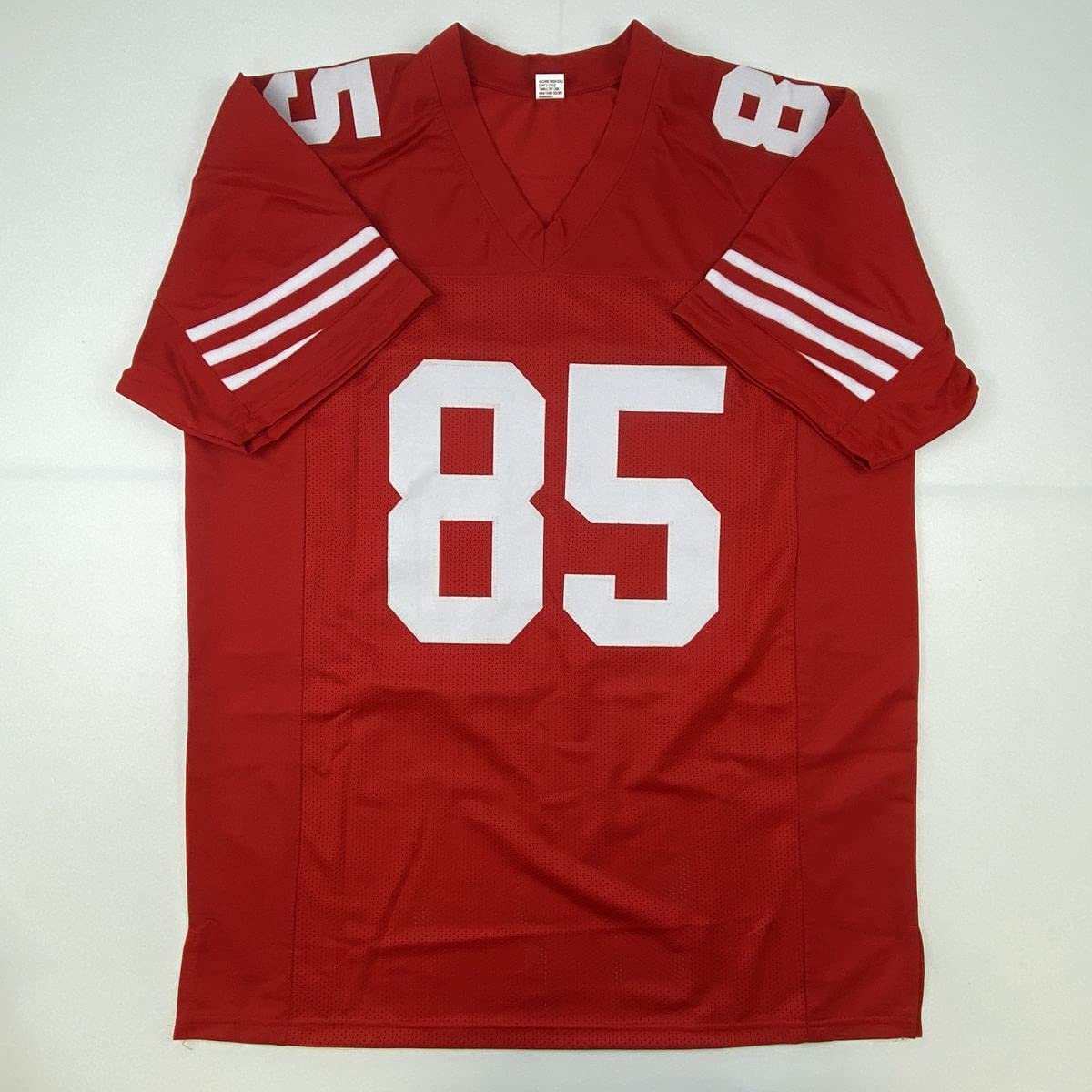 Autographed/Signed Vernon Davis San Francisco Red Football Jersey Beckett BAS COA - Image 4