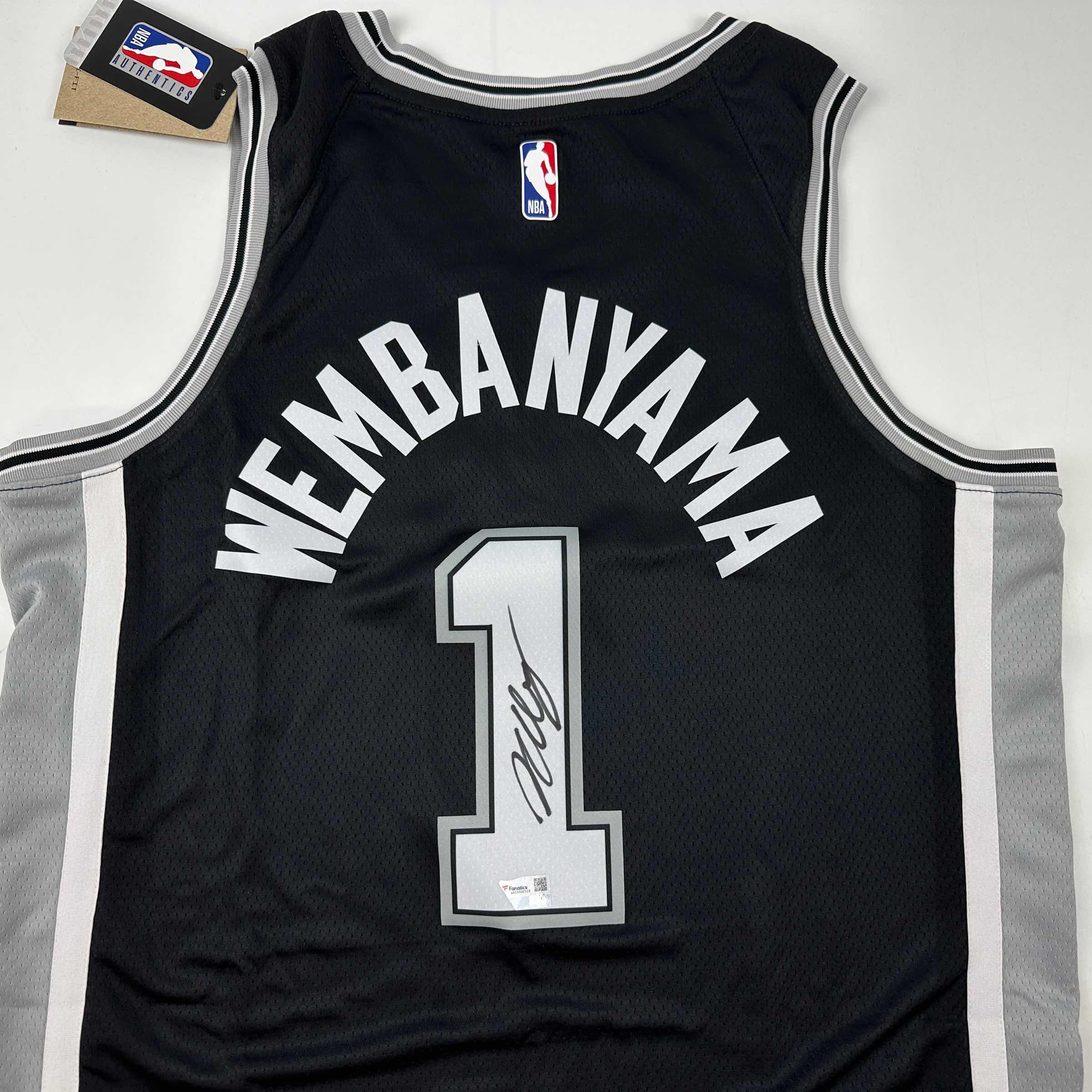 Autographed/Signed Victor Wembanyama San Antonio Spurs Black Authentic Swingman Basketball Jersey Fanatics COA - Image 2