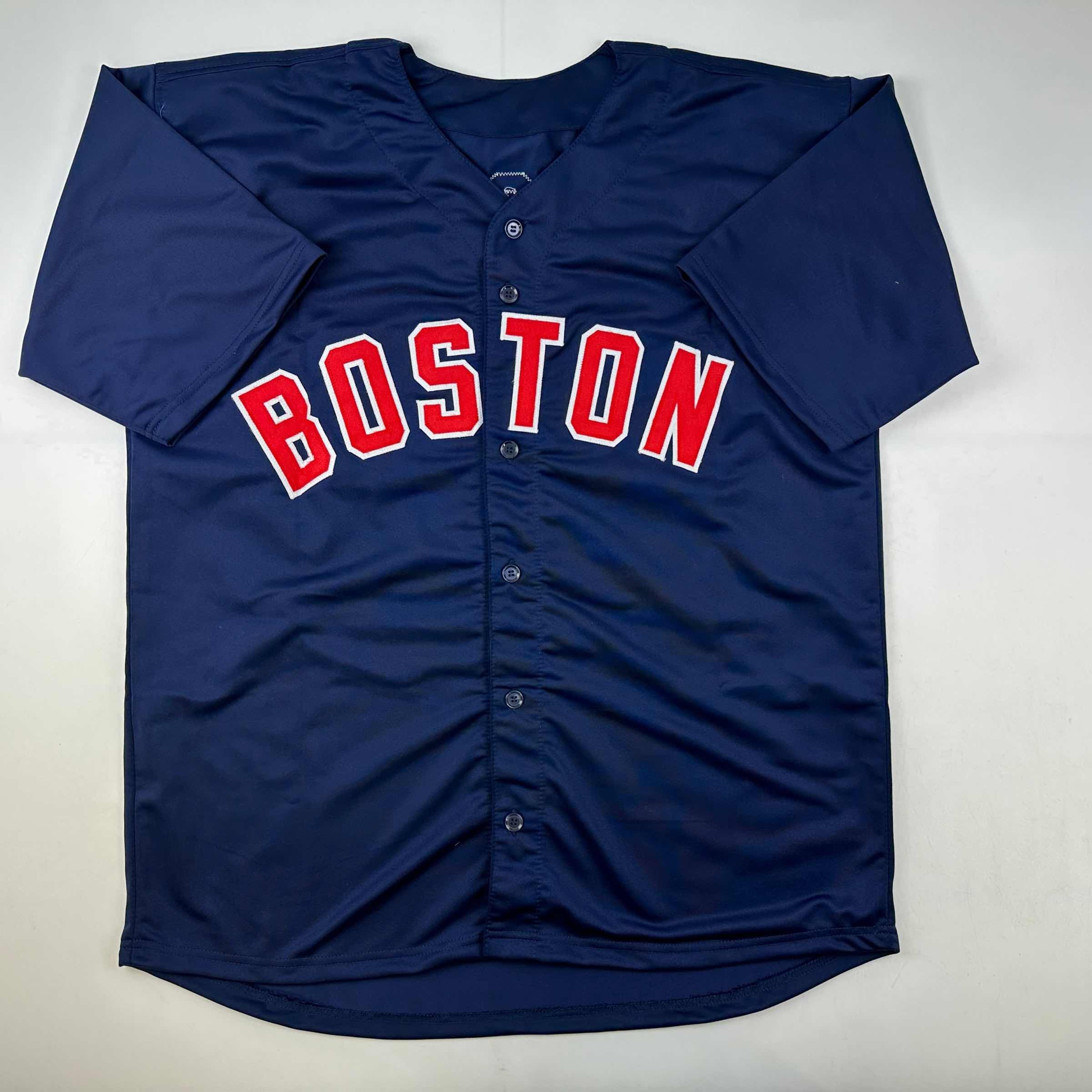 Autographed/Signed Wade Boggs Boston Blue Baseball Jersey Beckett BAS COA - Image 4