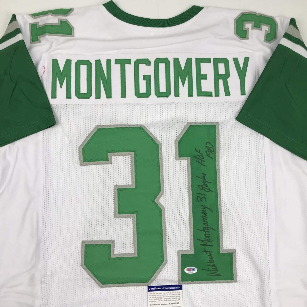Autographed/Signed Wilbert Montgomery Inscribed Philadelphia White Football Jersey PSA/DNA COA - Image 2