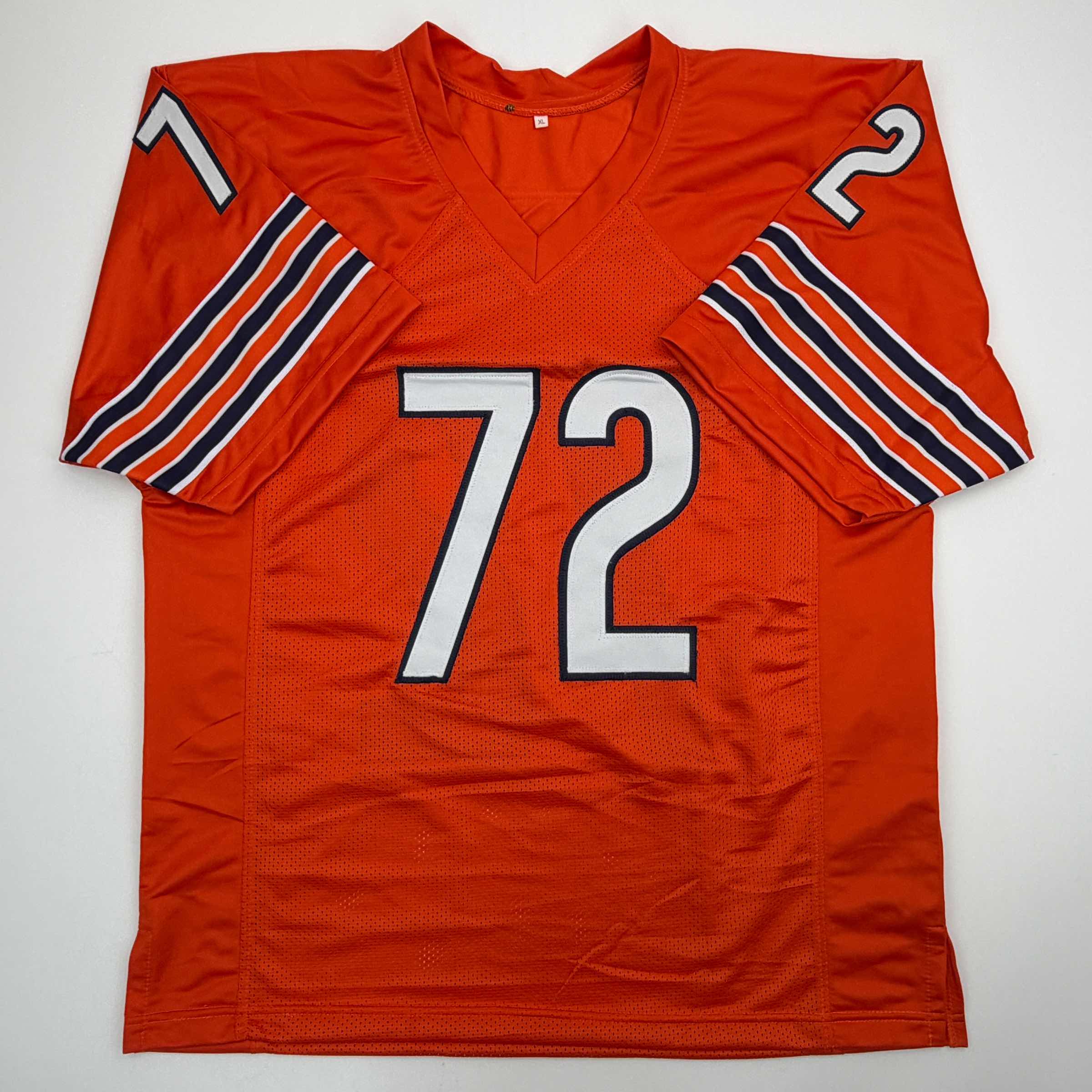 Autographed/Signed William Perry The Refrigerator Chicago Orange Football Jersey Beckett BAS COA - Image 4