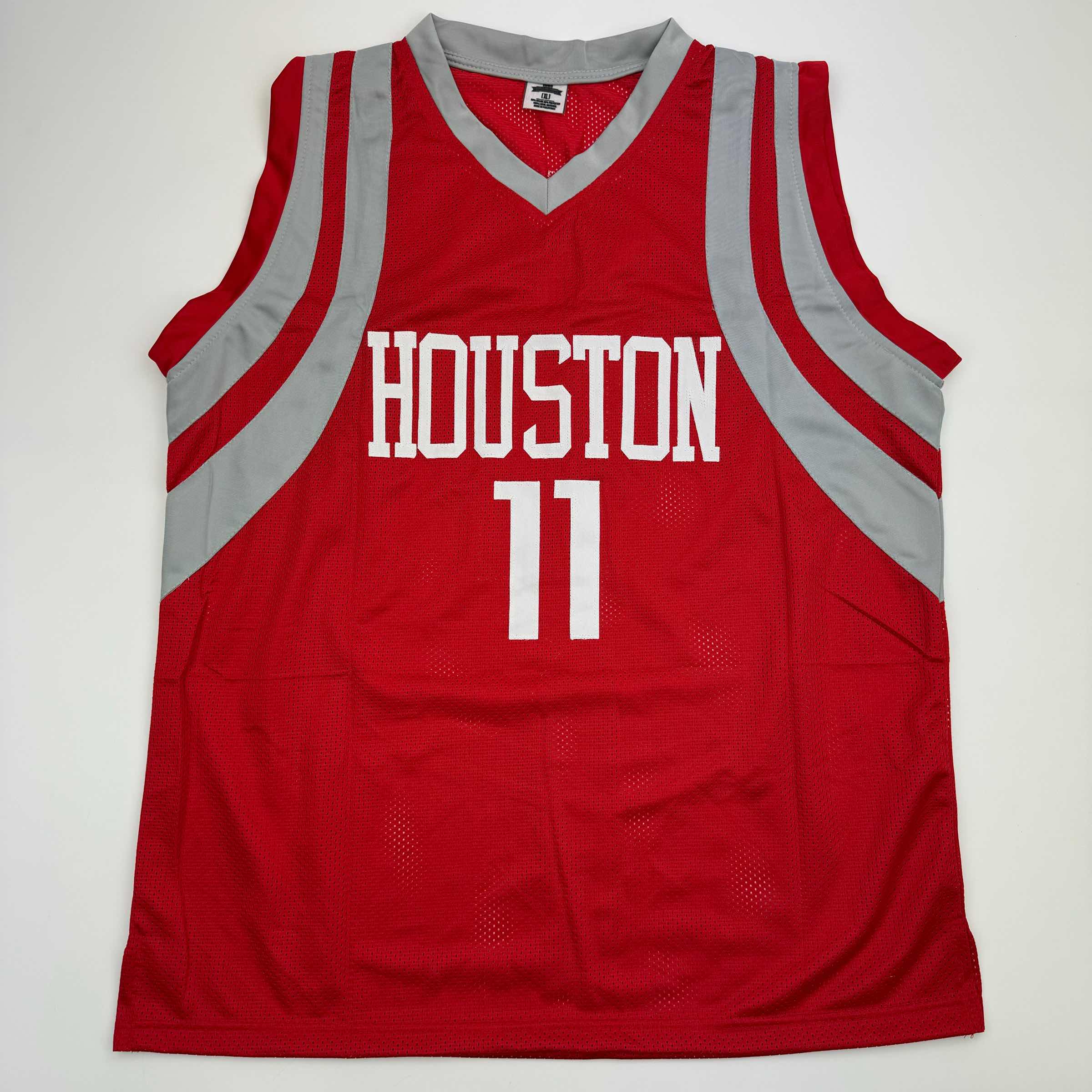 Autographed/Signed Yao Ming Houston Red Basketball Jersey Beckett BAS COA - Image 4