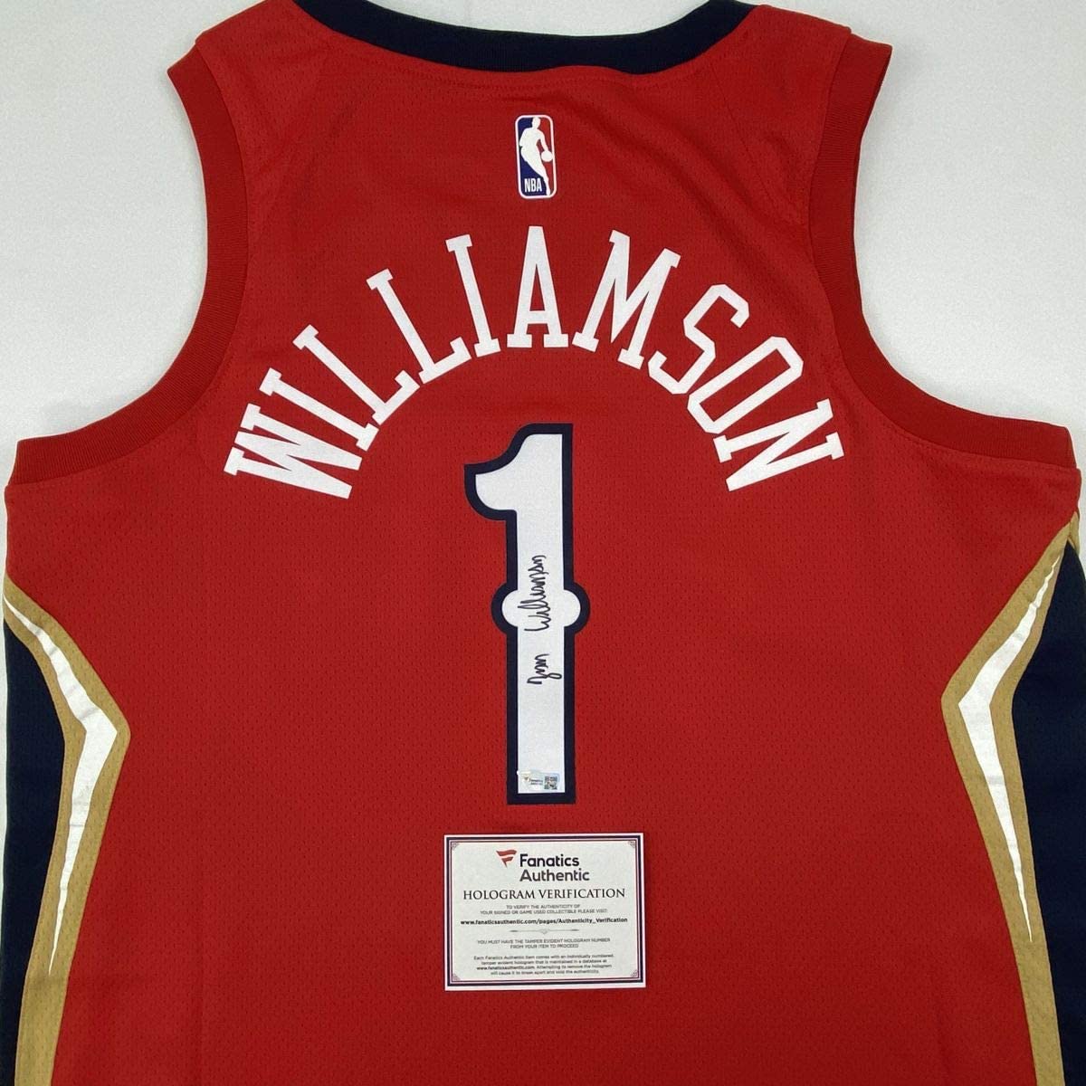 Autographed/Signed Zion Williamson New Orleans Pelicans Red Swingman Jordan Basketball Jersey Fanatics COA - Image 2