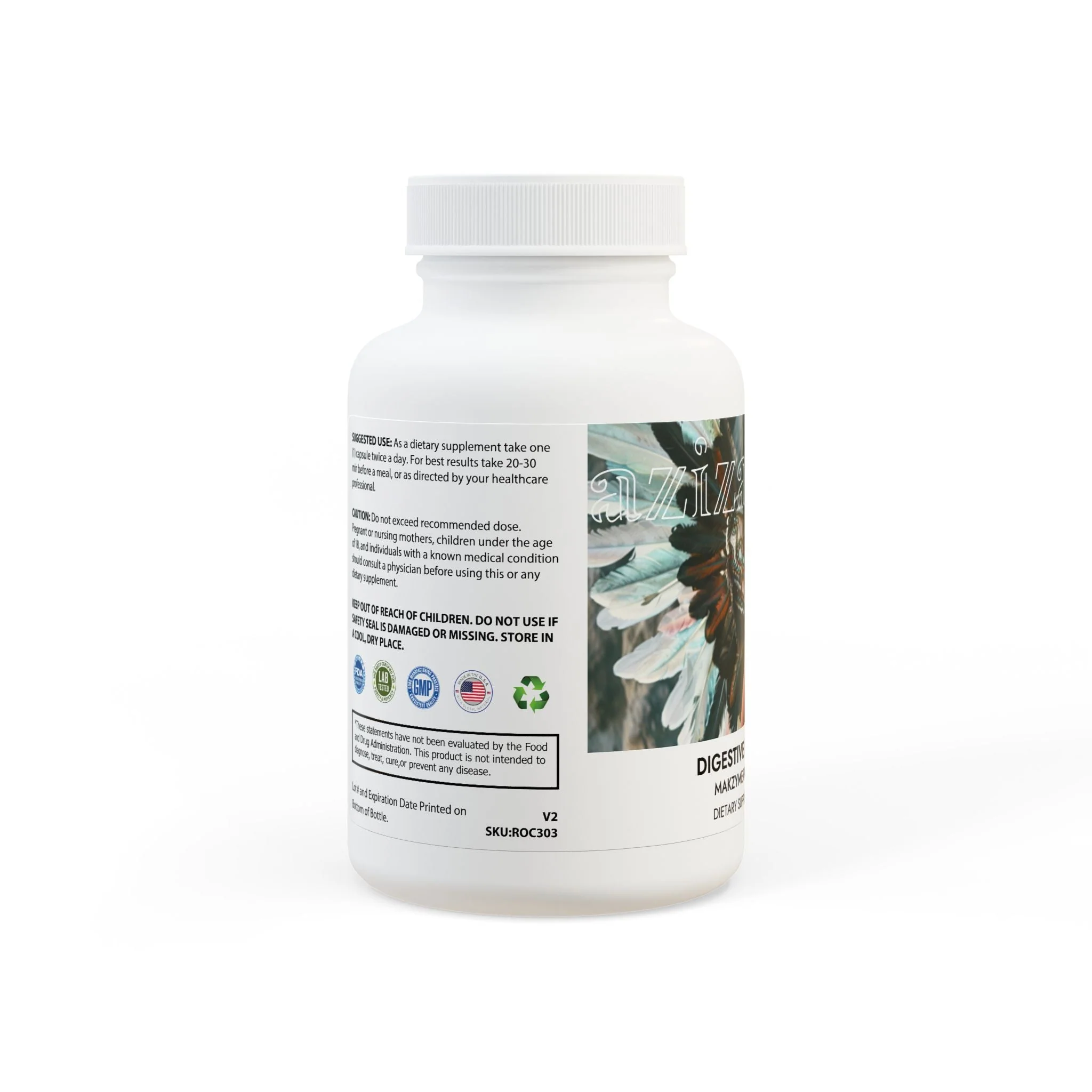 Aziza & Fae Digestive Enzyme Blend Supplement (60 Capsules) - Image 2