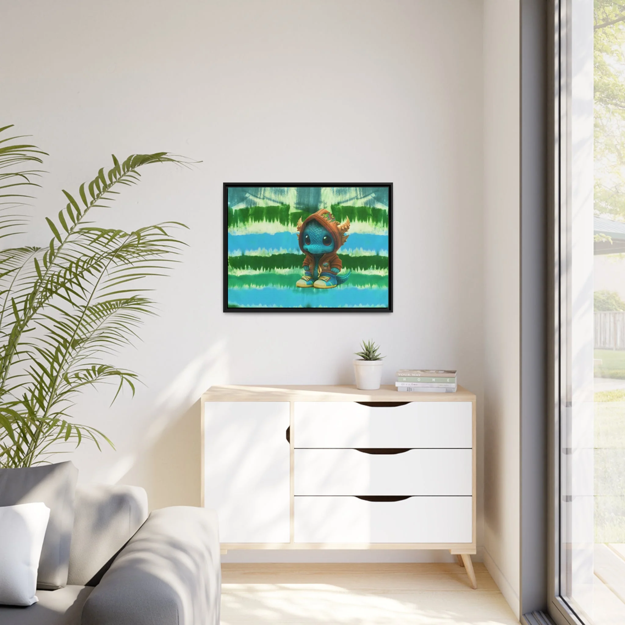 Baby Dragon Jam Aqua Matte Canvas with Black Frame - Image 39