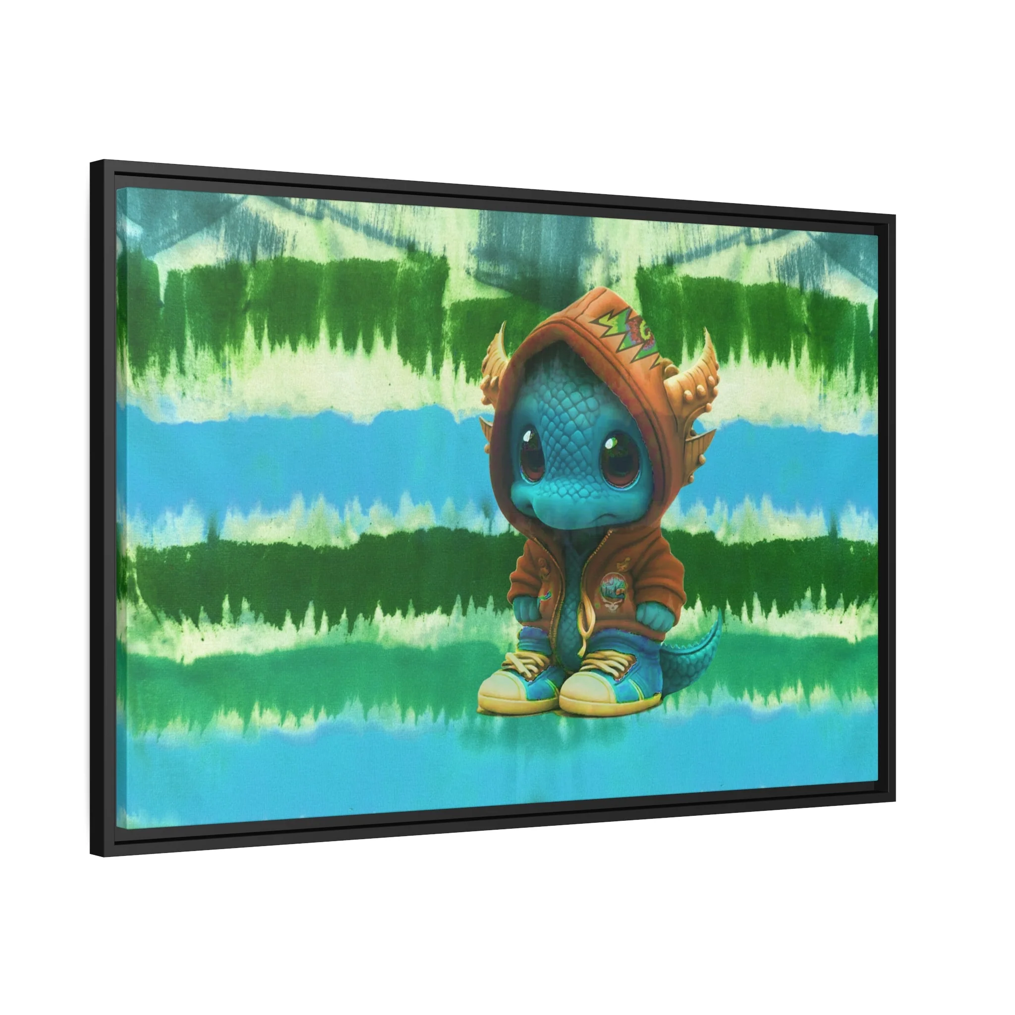 Baby Dragon Jam Aqua Matte Canvas with Black Frame - Image 41