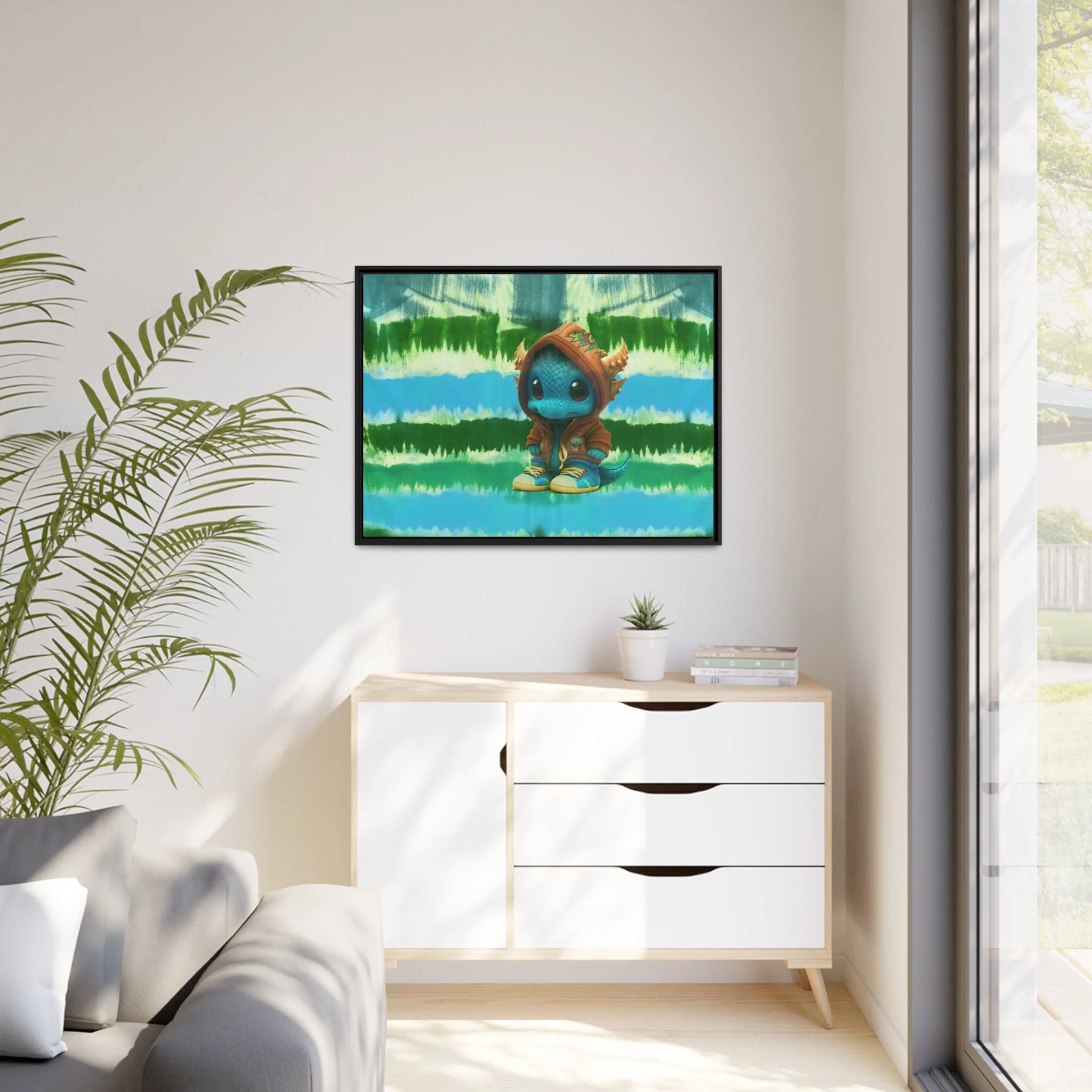 Baby Dragon Jam Aqua Matte Canvas with Black Frame - Image 45