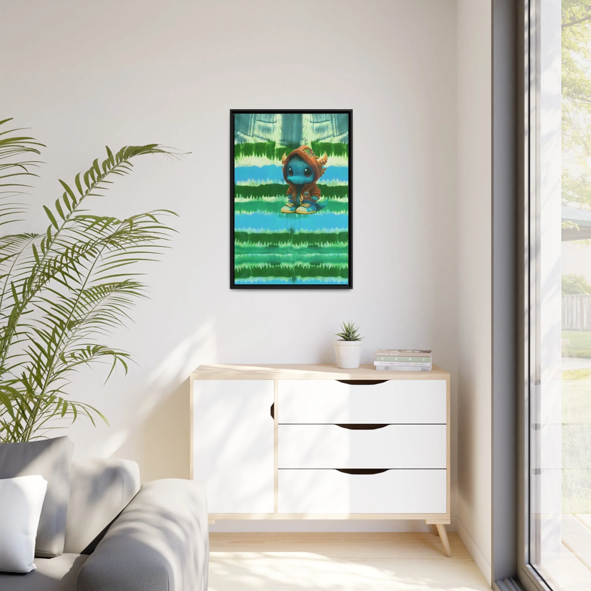 Baby Dragon Jam Aqua Matte Canvas with Black Frame - Image 51