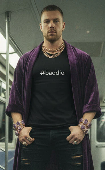 #baddie Unisex High End Cotton Short Sleeve Tee - Image 2