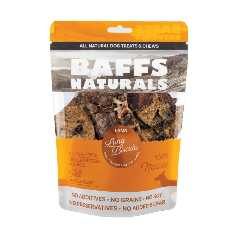 BAFFS NATURALS All-Natural Premium Lamb Lung Biscuits β 2 Pack (4oz Each) - Image 2