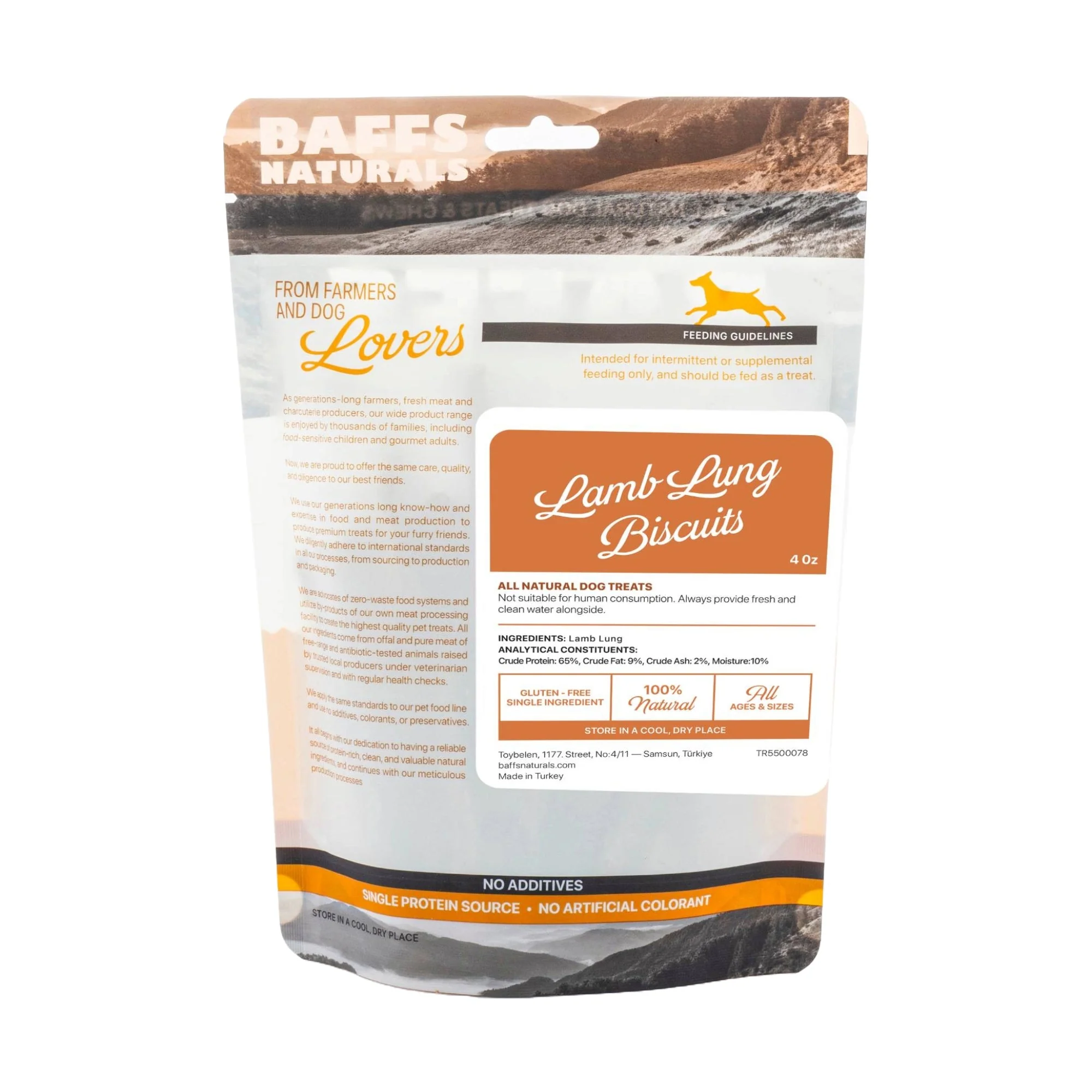 BAFFS NATURALS All-Natural Premium Lamb Lung Biscuits β 2 Pack (4oz Each) - Image 4