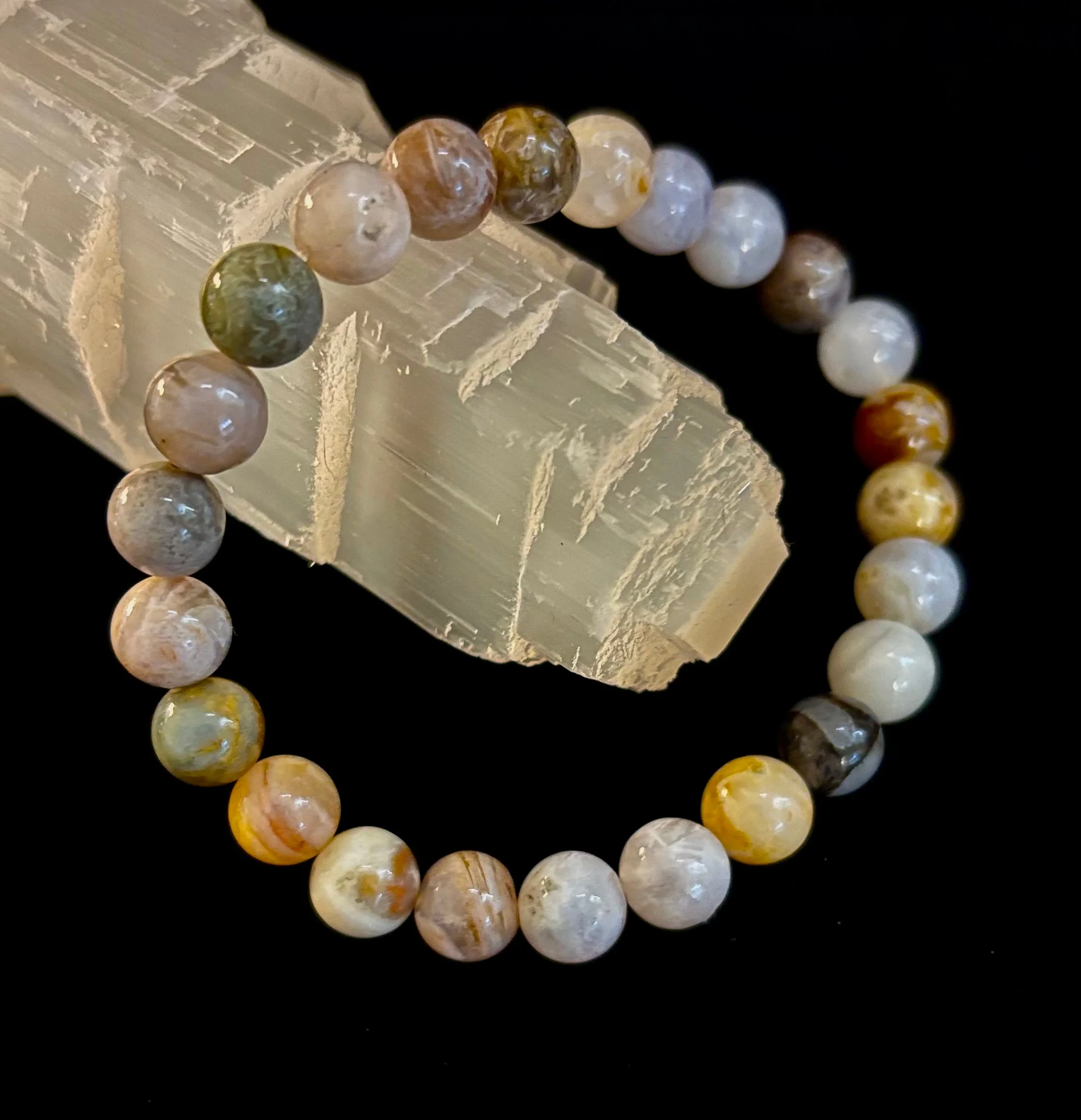 Bamboo Jasper Energy Bead Bracelet β Strength β’ Grounding β’ Stability (8mm, Large Wrists) - Image 4