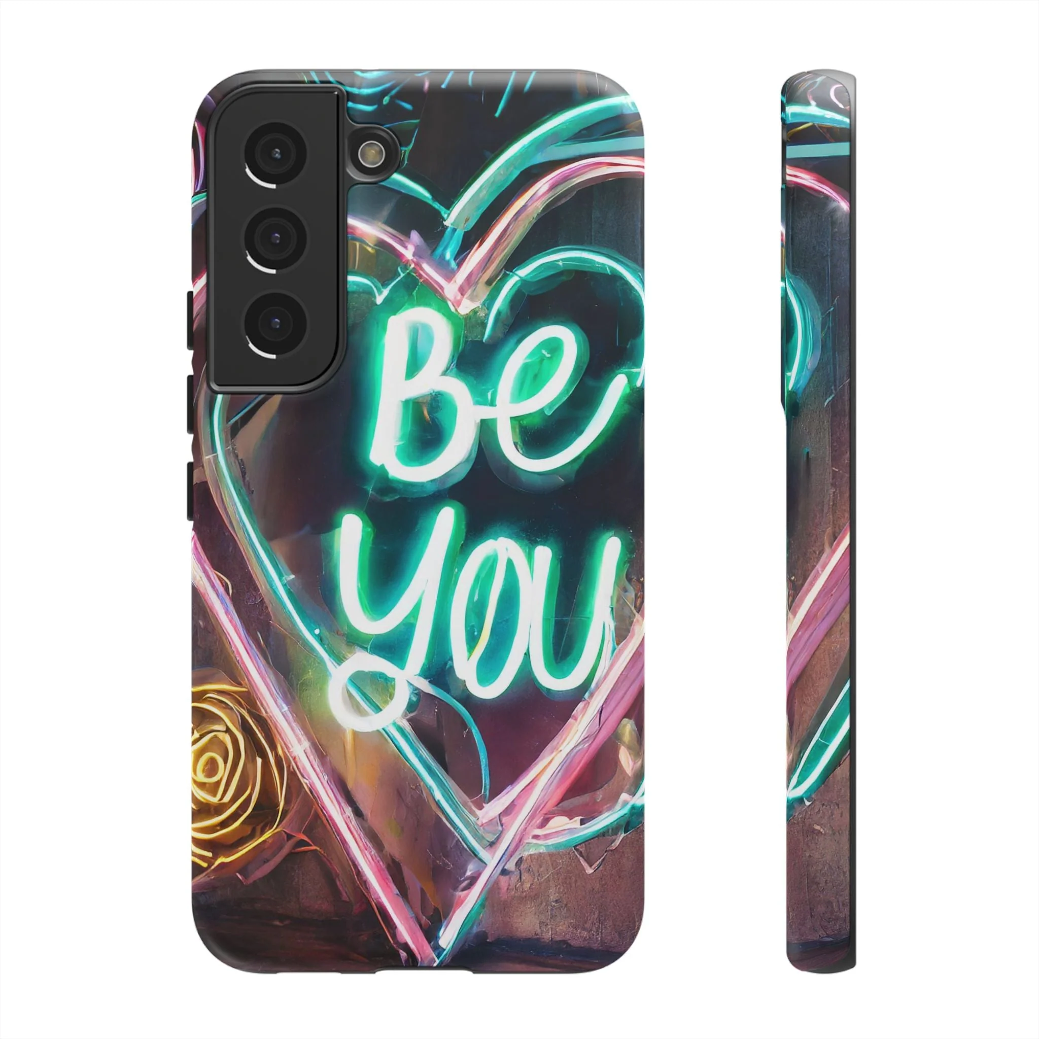 Be You Colorful Neon Heart Tough Phone Case - Image 28