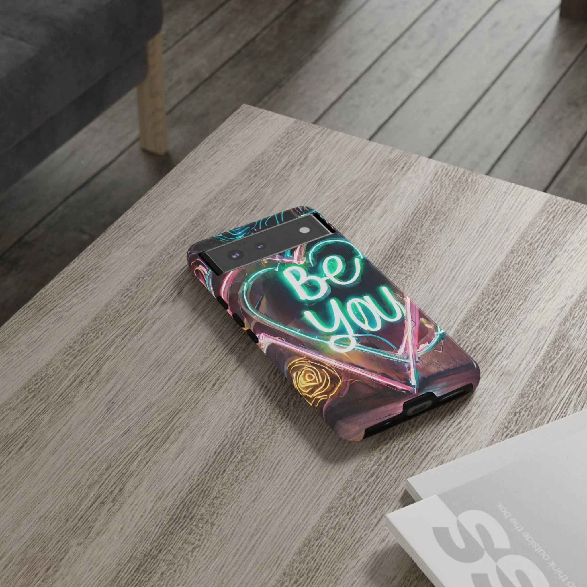 Be You Colorful Neon Heart Tough Phone Case - Image 61